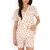 Anna-Kaci Women's Floral Print Button-Up Short Pajama Set sold by Anna-Kaci