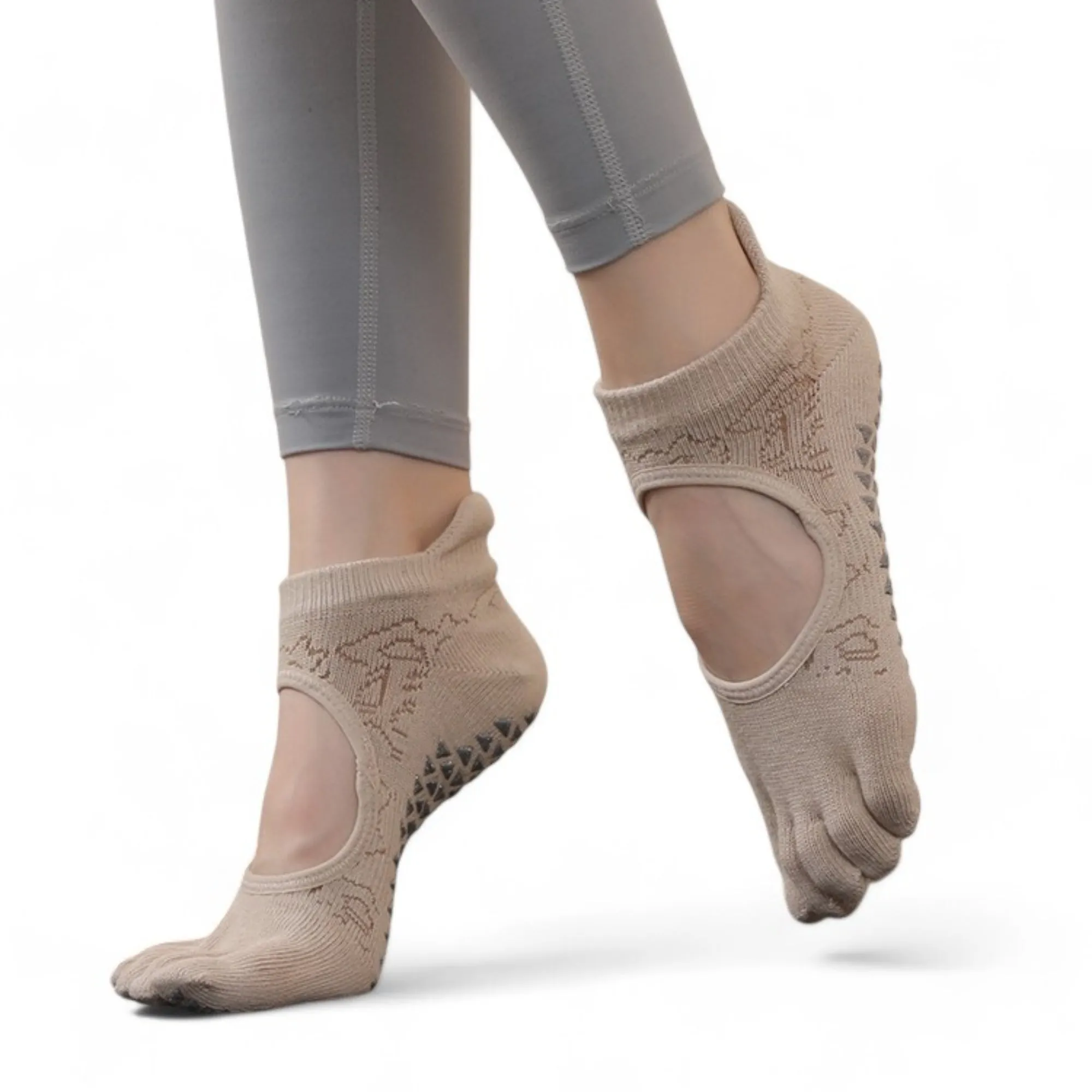 Women's 2-Pack Non-Slip Five-Toe Yoga Socks with Open Top Design for Stability and Comfort sold by Anna-Kaci product image thumbnail 3