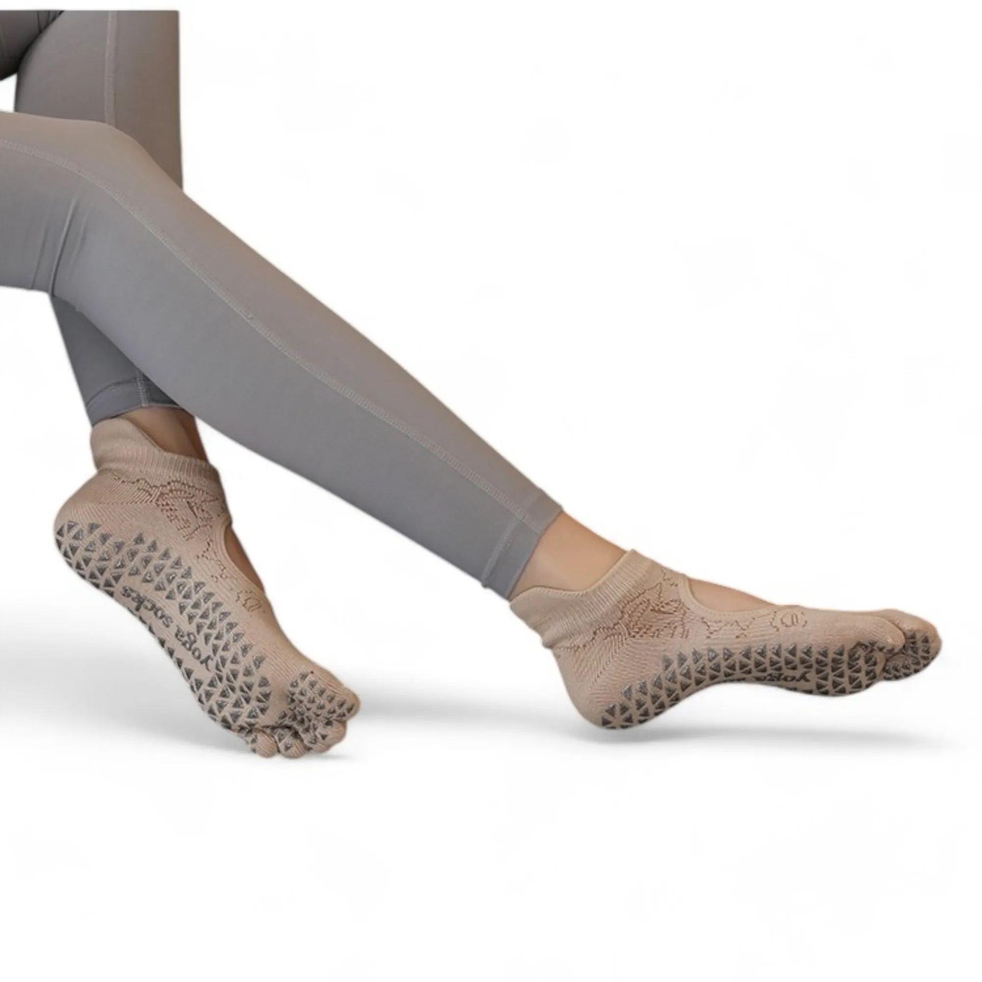Women's 2-Pack Non-Slip Five-Toe Yoga Socks with Open Top Design for Stability and Comfort sold by Anna-Kaci product image thumbnail 2
