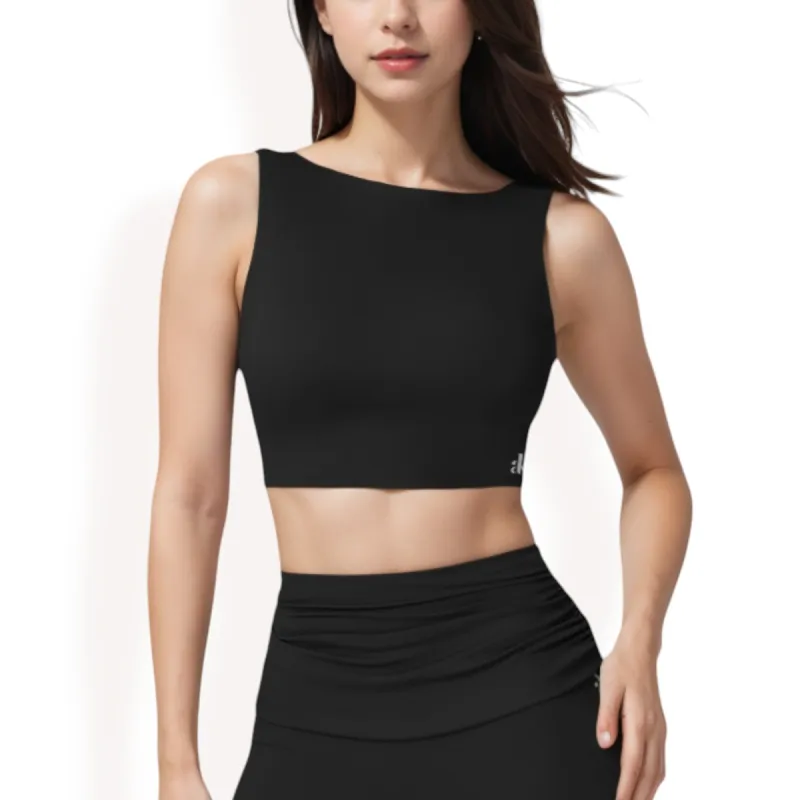 Anna-Kaci Women's Sleeveless Crop Top with High Neckline sold by Anna-Kaci