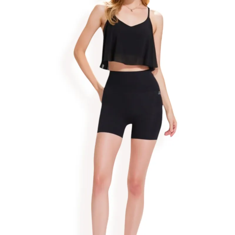 Anna-Kaci Women's High-Waisted Stretchy Biker Shorts with Back Pocket sold by Anna-Kaci