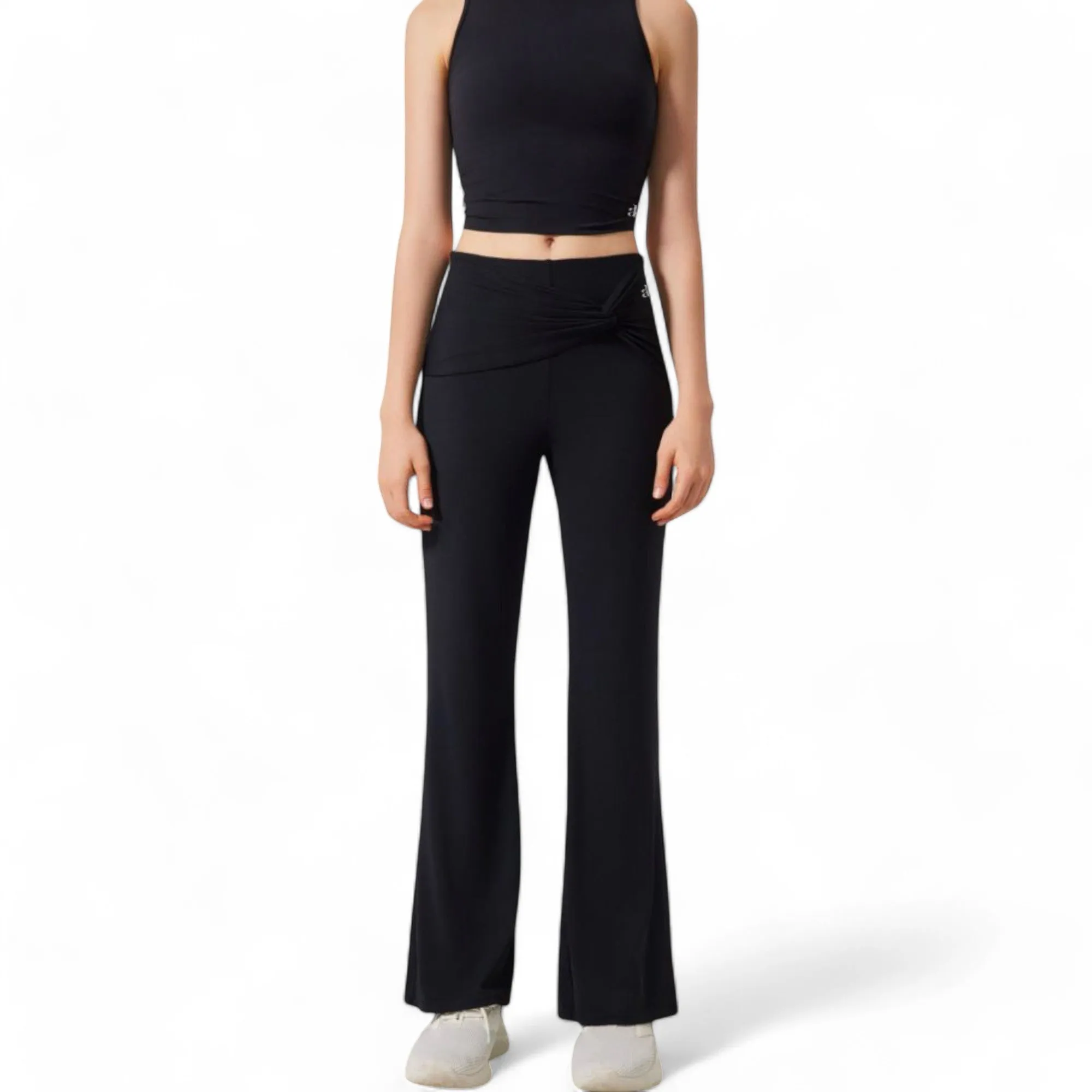 Anna-Kaci Women's High-Waisted Flare Pants with Twist Knot Detail sold by Anna-Kaci