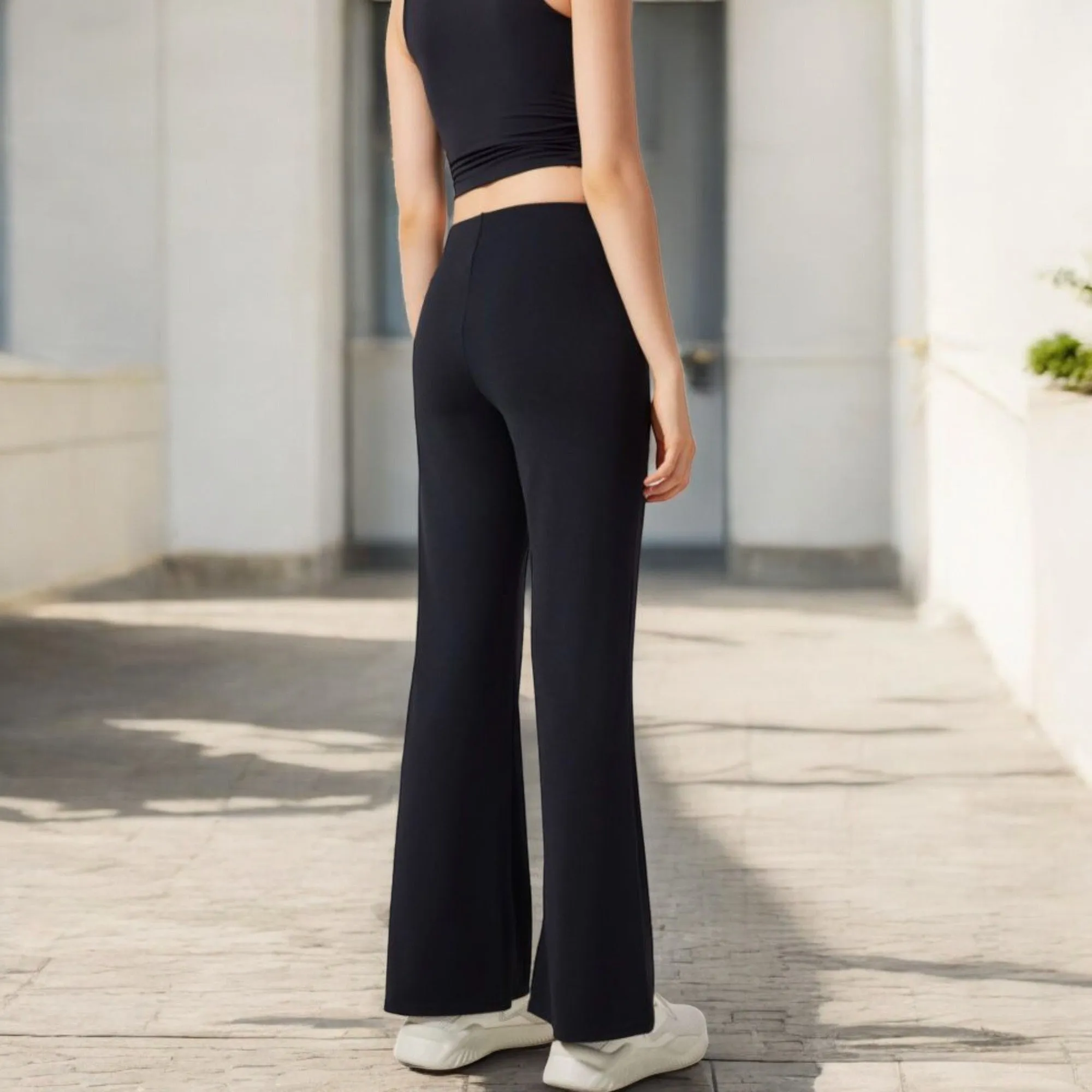 Anna-Kaci Women's High-Waisted Flare Pants with Twist Knot Detail sold by Anna-Kaci product image thumbnail 5