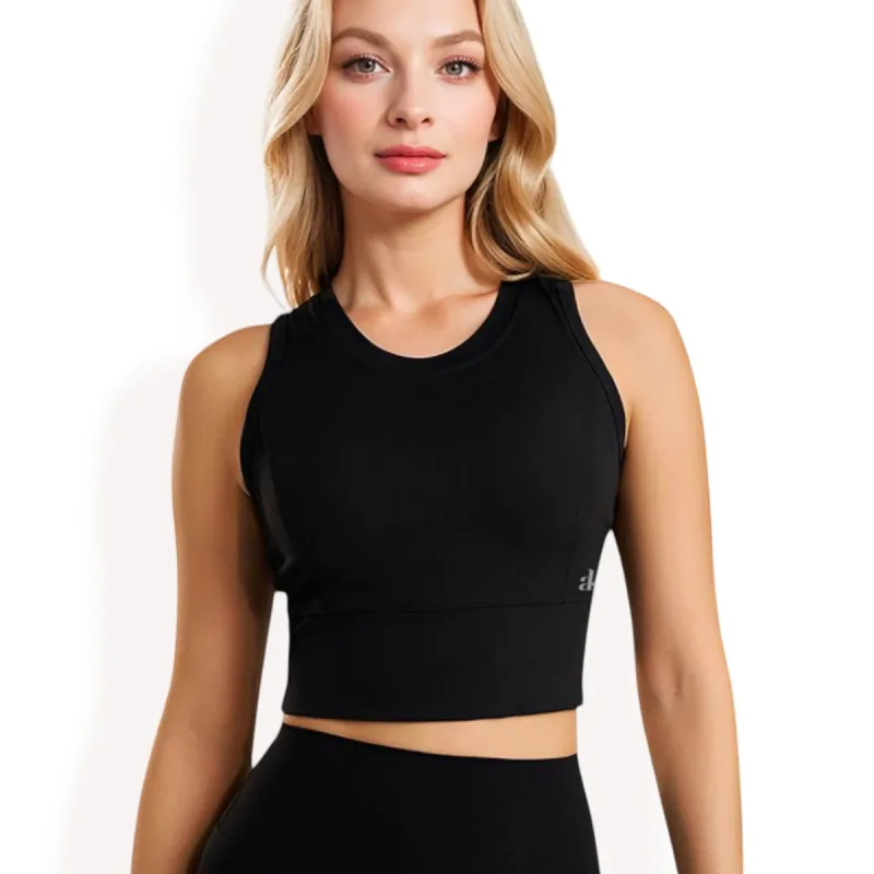 Anna-Kaci Women's Sleeveless Cropped Sports Top with Crew Neck sold by Anna-Kaci