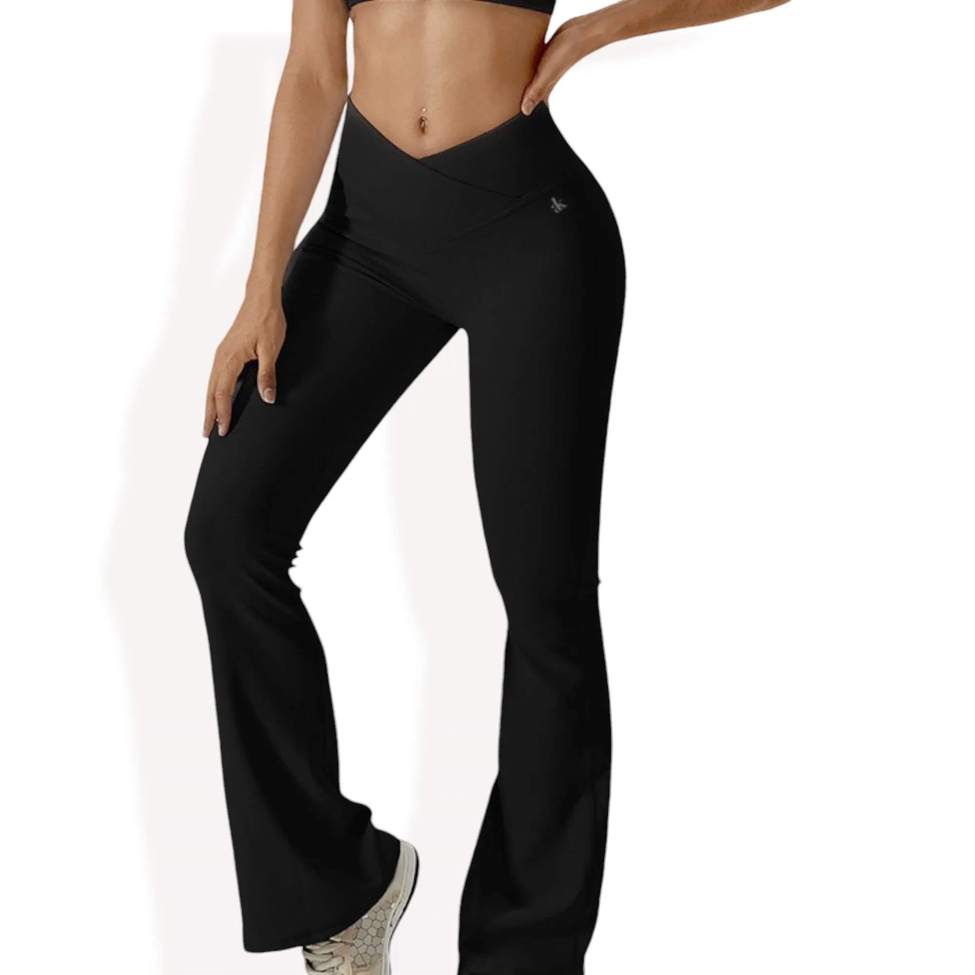 Anna-Kaci Women's High-Rise Flared Yoga Pants with Crossover Waist Detail sold by Anna-Kaci