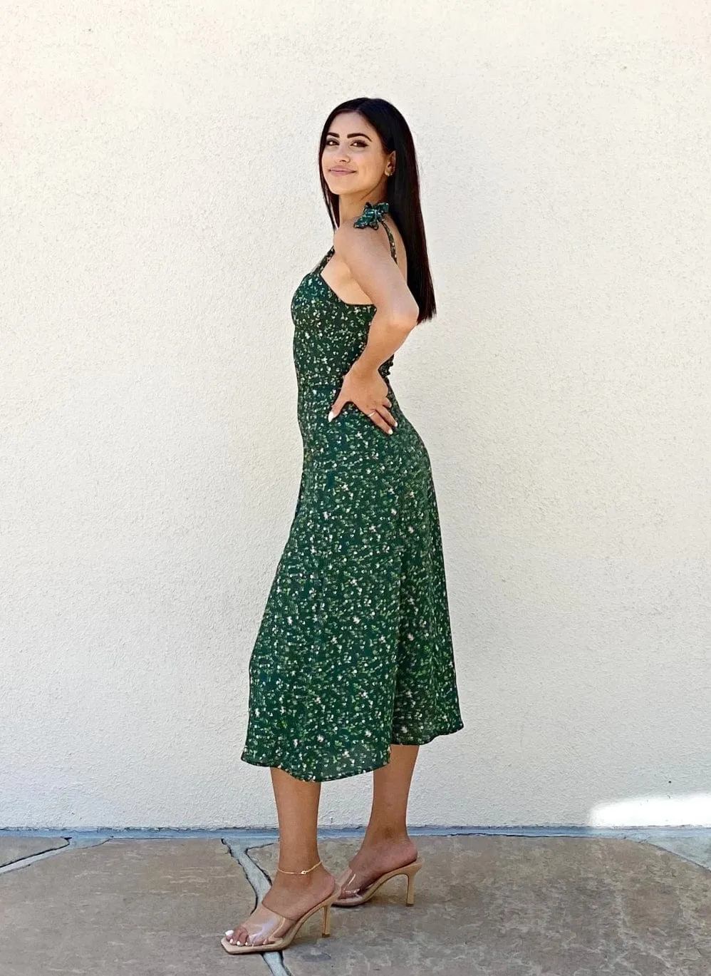 Tie Shoulder Floral Midi Dress sold by Anna-Kaci product image thumbnail 2