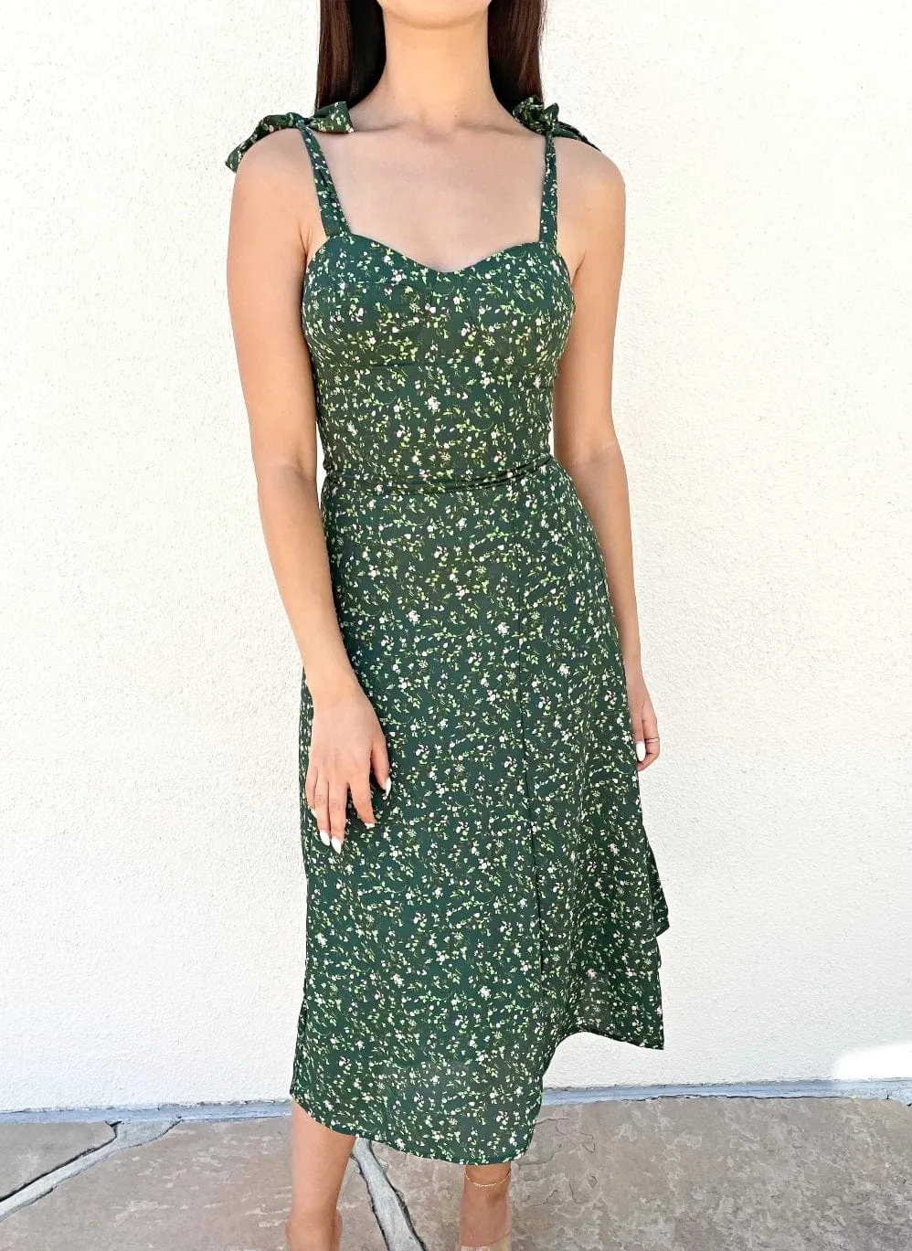 Tie Shoulder Floral Midi Dress sold by Anna-Kaci product image thumbnail 5