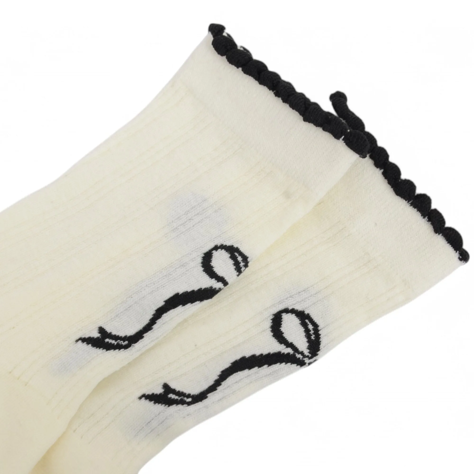 Women's 2-Pack Bow Pattern Crew Socks with Scalloped Trim and Contrast Details sold by Anna-Kaci product image thumbnail 4