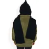 Anna-Kaci Women's Knitted Hooded Scarf with Versatile Design and Warm Ribbed Texture for Stylish Comfort and Winter Protection sold by Anna-Kaci