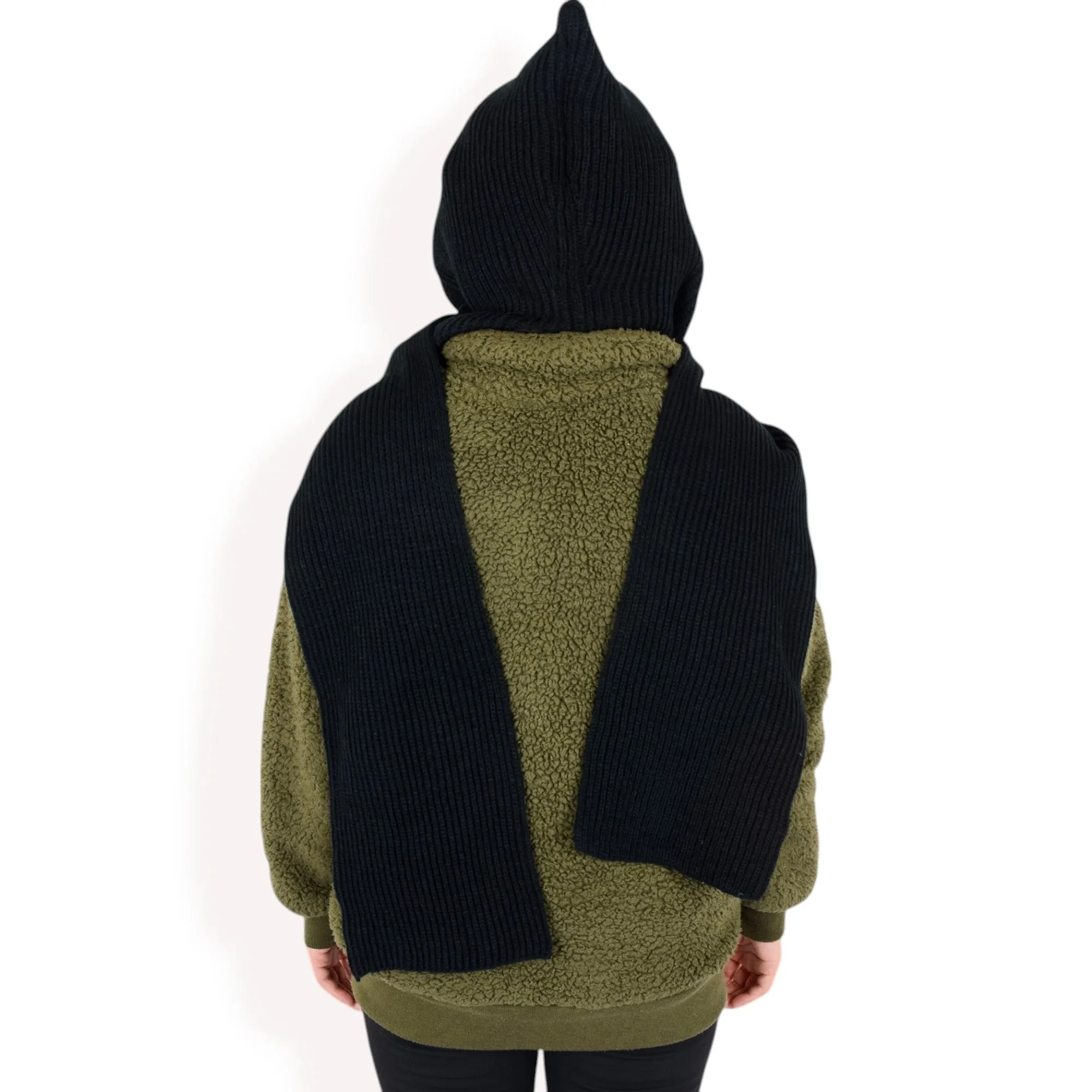 Anna-Kaci Women's Knitted Hooded Scarf with Versatile Design and Warm Ribbed Texture for Stylish Comfort and Winter Protection sold by Anna-Kaci product image thumbnail 3