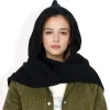 Anna-Kaci Women's Knitted Hooded Scarf with Versatile Design and Warm Ribbed Texture for Stylish Comfort and Winter Protection sold by Anna-Kaci