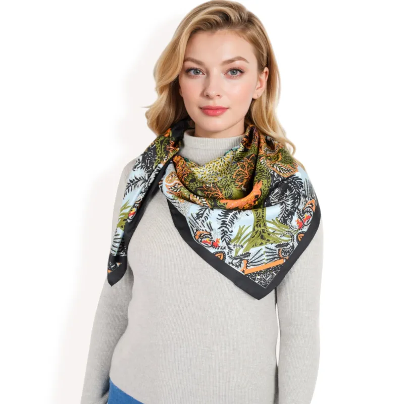 Anna-Kaci Women's Floral Pattern Square Scarf with Vibrant Prints and Elegant Square Design sold by Anna-Kaci