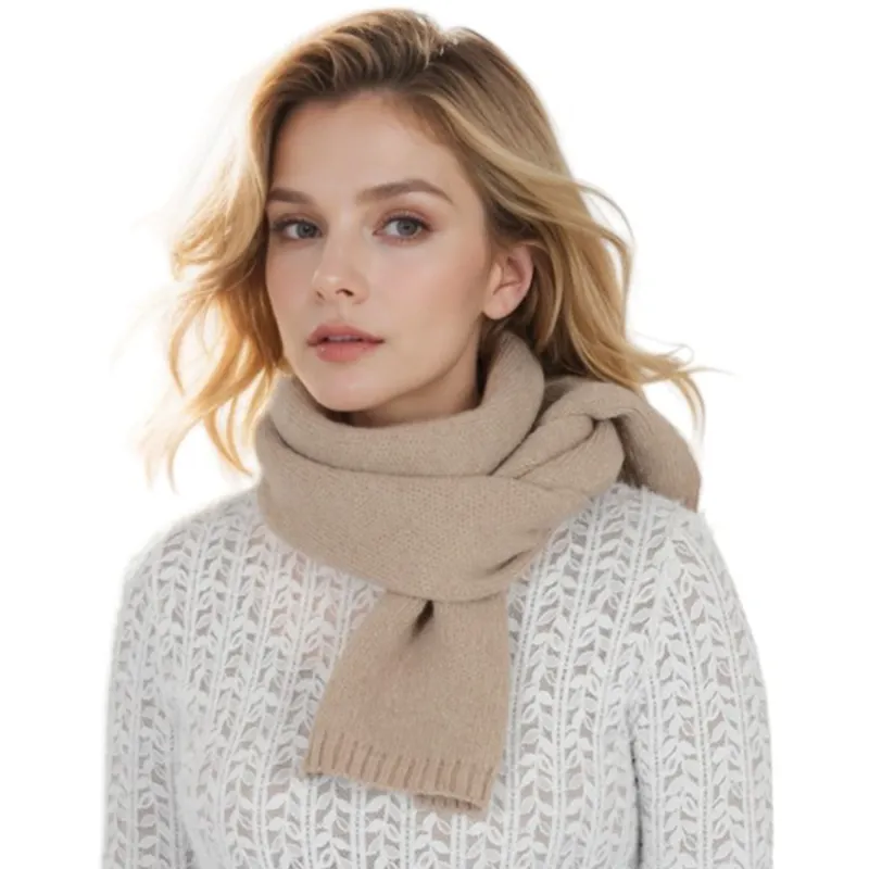 Anna-Kaci Solid Color Knitted Scarf Winter Neck Warm Wrap Stylish Cold Weather Accessory for Women sold by Anna-Kaci