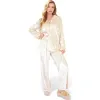 Anna-Kaci Women's Crushed Velvet Lounge Set with Button-Up Long Sleeve Top and Wide-Leg Pants sold by Anna-Kaci