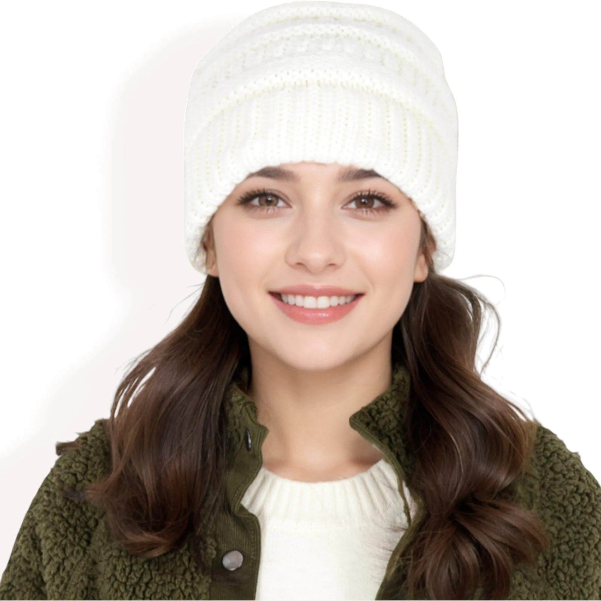 Anna-Kaci Women's Satin-Lined Knit Beanie for Hair Protection and Moisture Retention in a Cozy Slouch Design sold by Anna-Kaci product image thumbnail 2