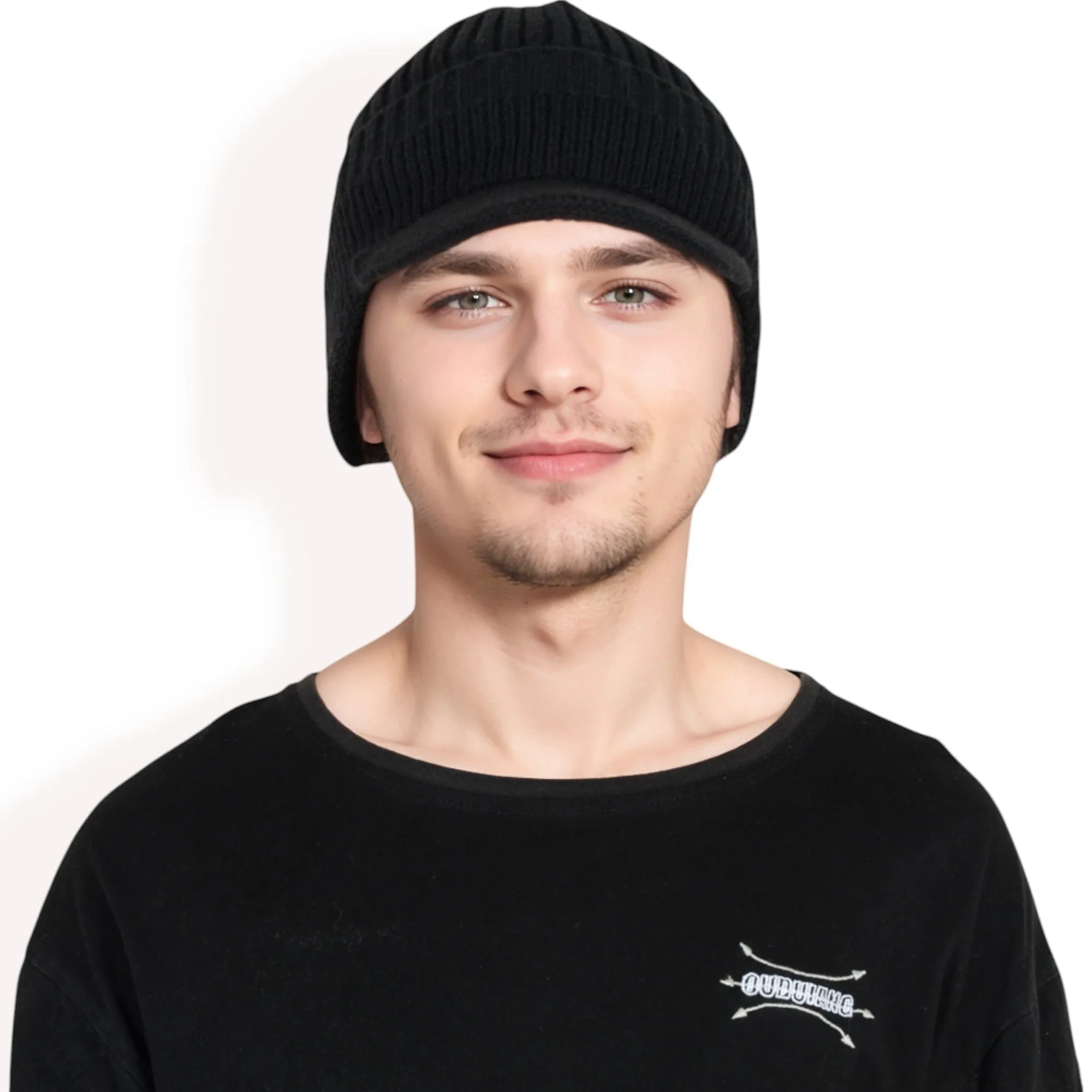 Anna-Kaci Men's Ribbed Knit Baseball Cap with Ear Flap Coverage for Winter Warmth and Style sold by Anna-Kaci product image thumbnail 2