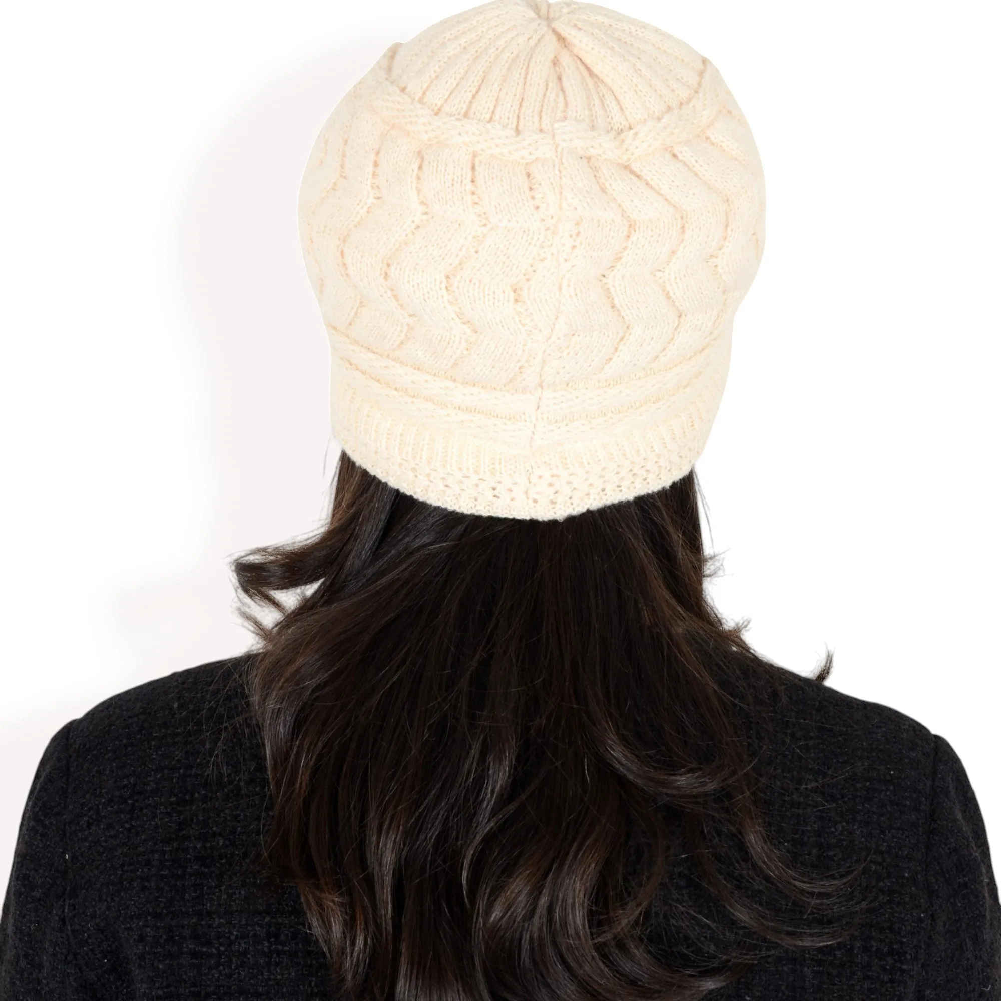 Anna-Kaci Women's Knitted Newsboy Cap with Braided Cable Pattern and Stylish Brim Design sold by Anna-Kaci product image thumbnail 5