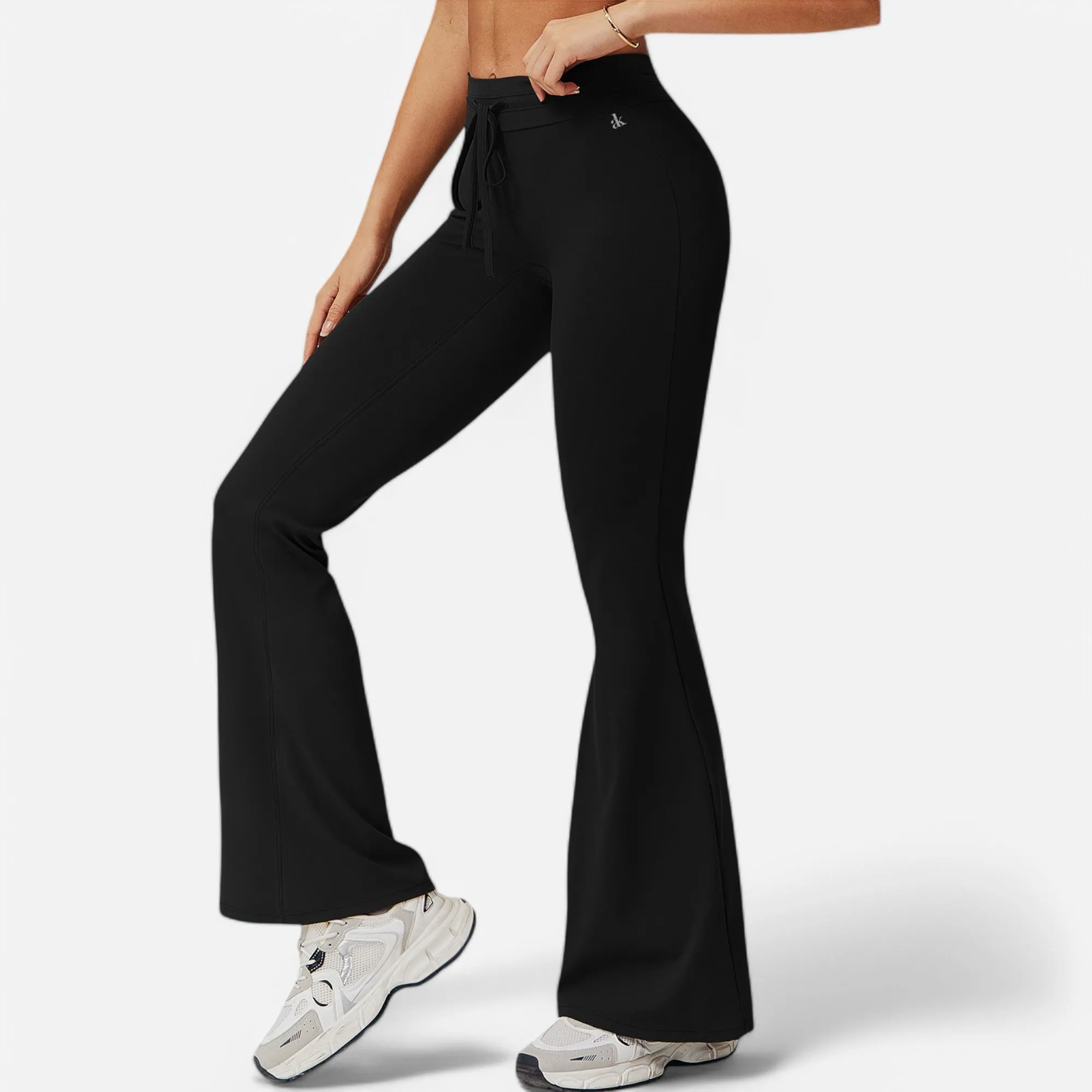 Anna-Kaci Women's High Waist Flare Athletic Pants with Drawstring Waist sold by Anna-Kaci product image thumbnail 3