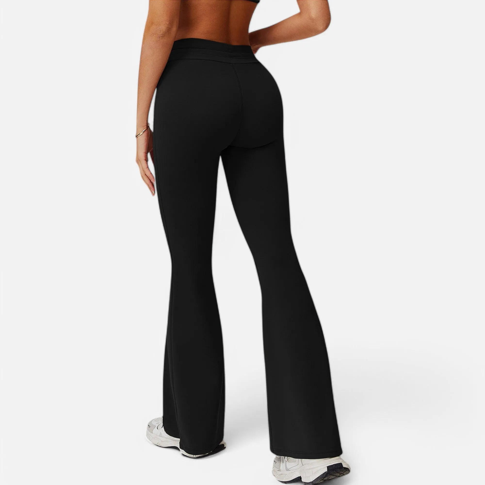 Anna-Kaci Women's High Waist Flare Athletic Pants with Drawstring Waist sold by Anna-Kaci product image thumbnail 4