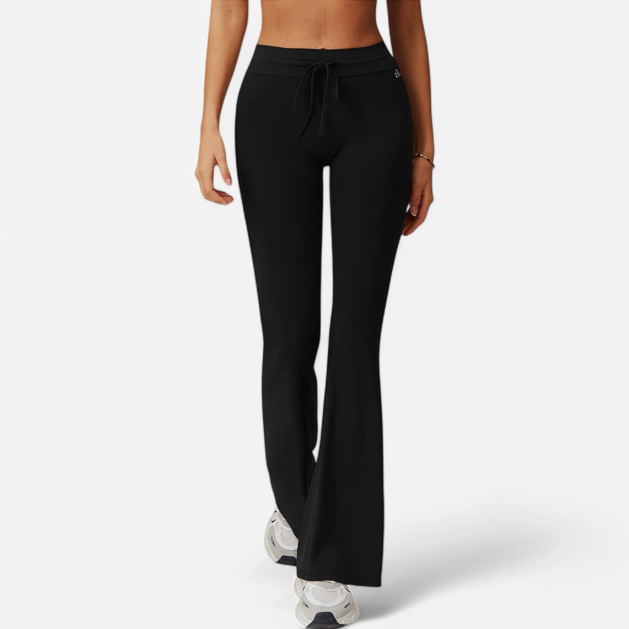 Anna-Kaci Women's High Waist Flare Athletic Pants with Drawstring Waist sold by Anna-Kaci
