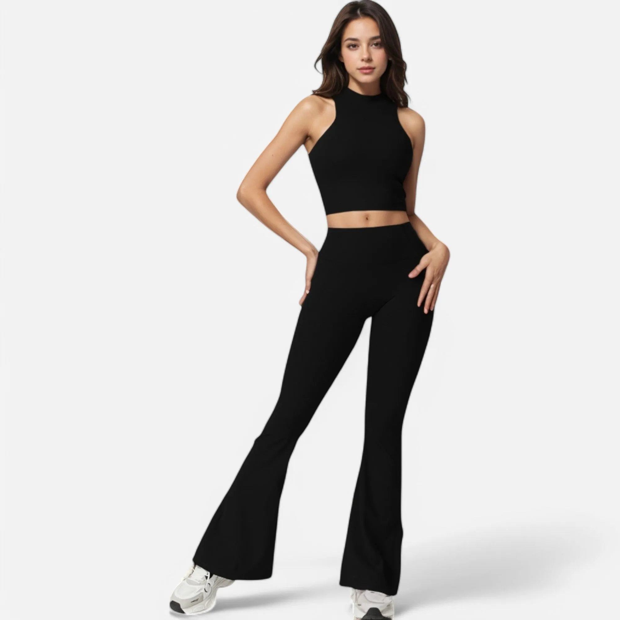 Anna-Kaci Women's High Neck Cropped Tank Top with Racerback Design sold by Anna-Kaci product image thumbnail 4