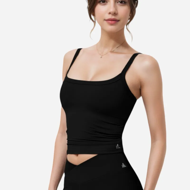 Anna-Kaci Women's Square Neck Tank Top with Spaghetti Straps sold by Anna-Kaci