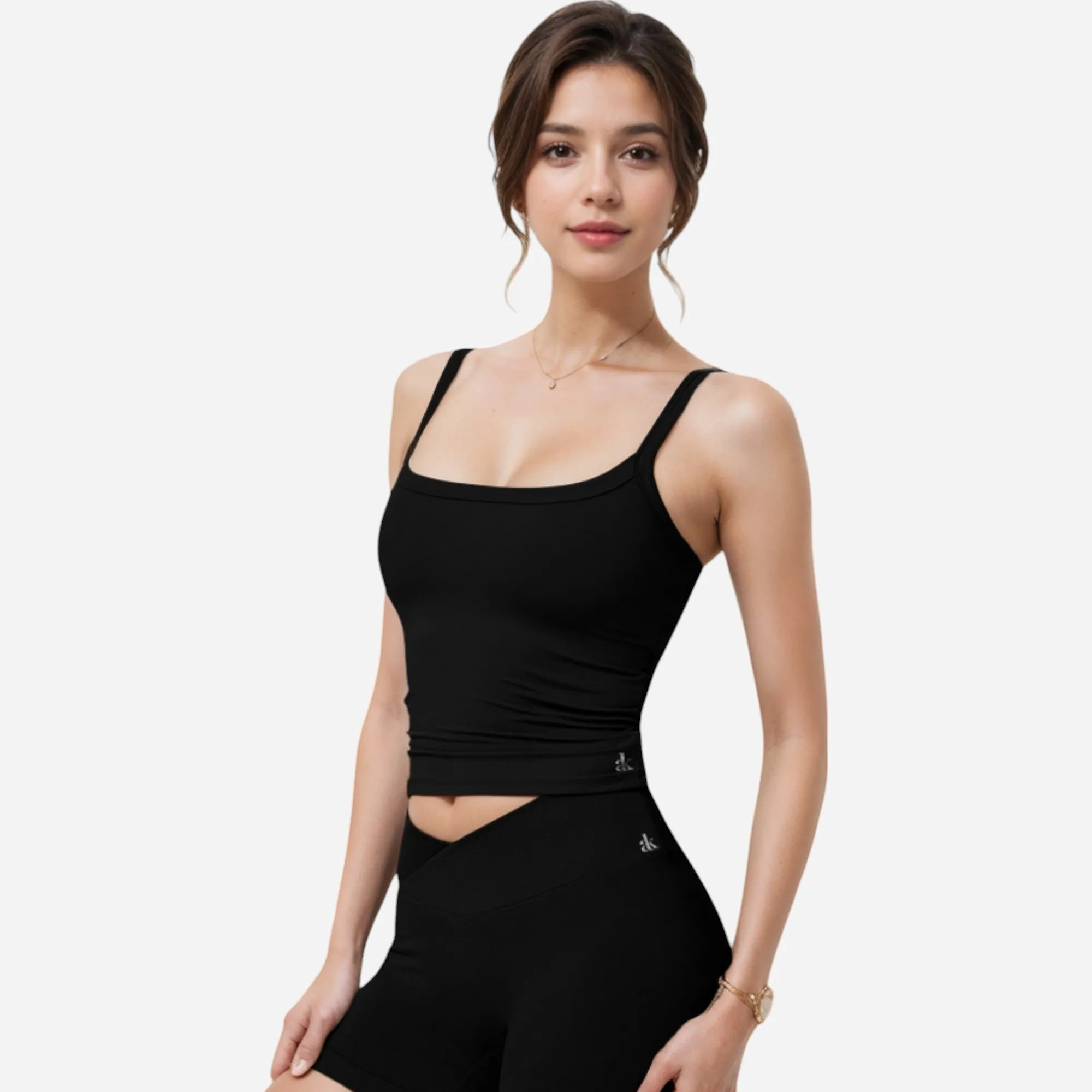 Anna-Kaci Women's Square Neck Tank Top with Spaghetti Straps sold by Anna-Kaci product image thumbnail 2