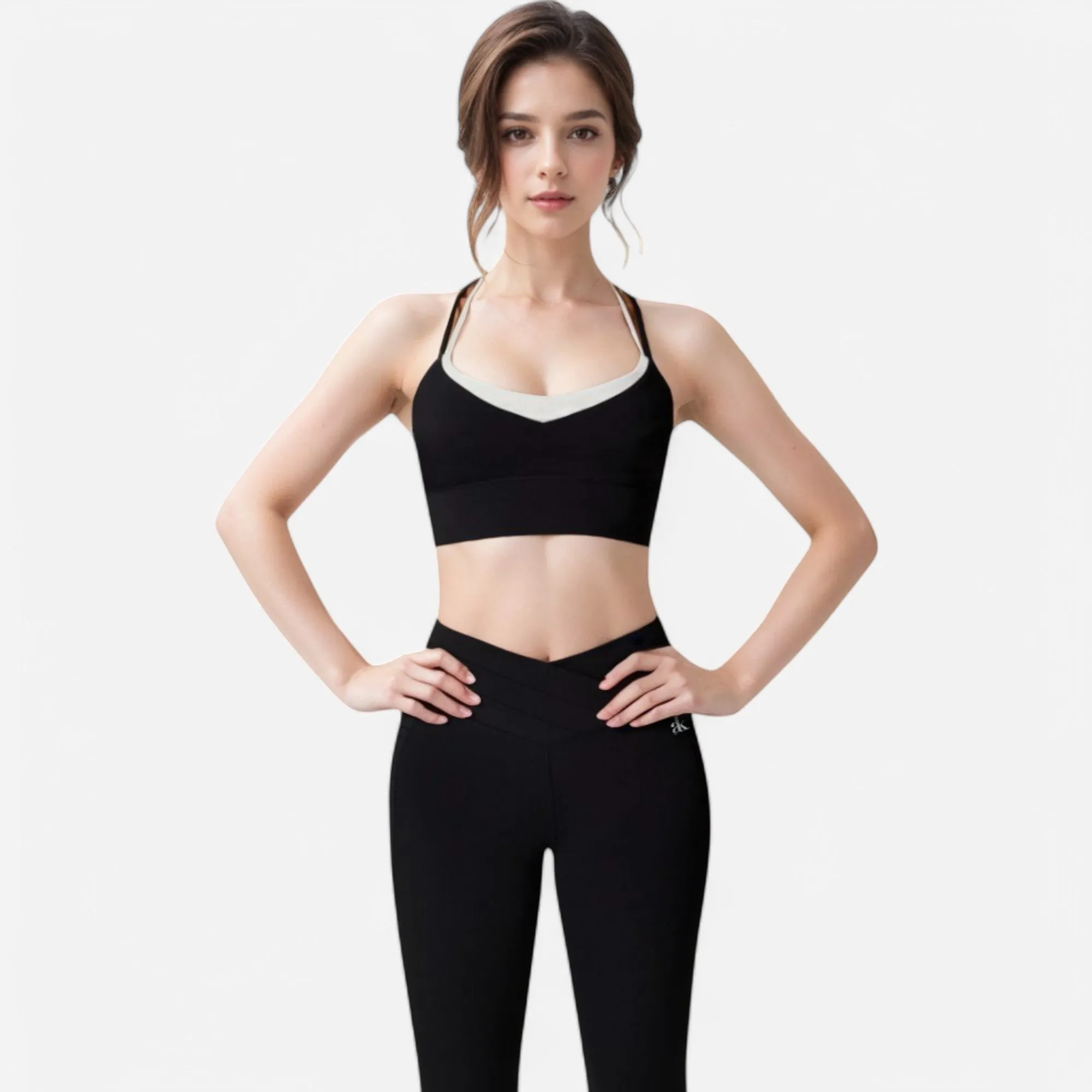 Anna-Kaci Women's Dual Strap Sports Bra with V-Neck Design sold by Anna-Kaci product image thumbnail 2