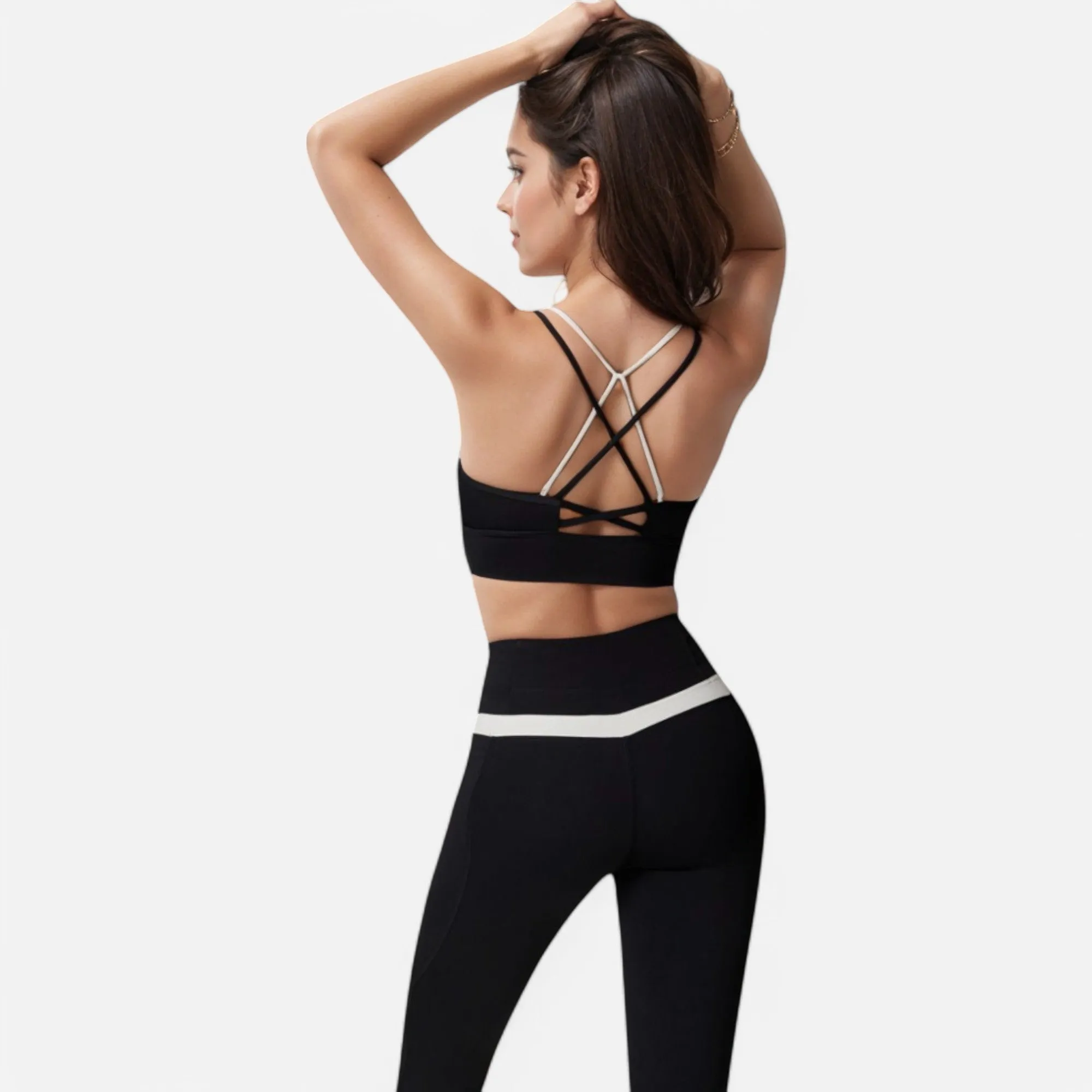 Anna-Kaci Women's Dual Strap Sports Bra with V-Neck Design sold by Anna-Kaci product image thumbnail 5