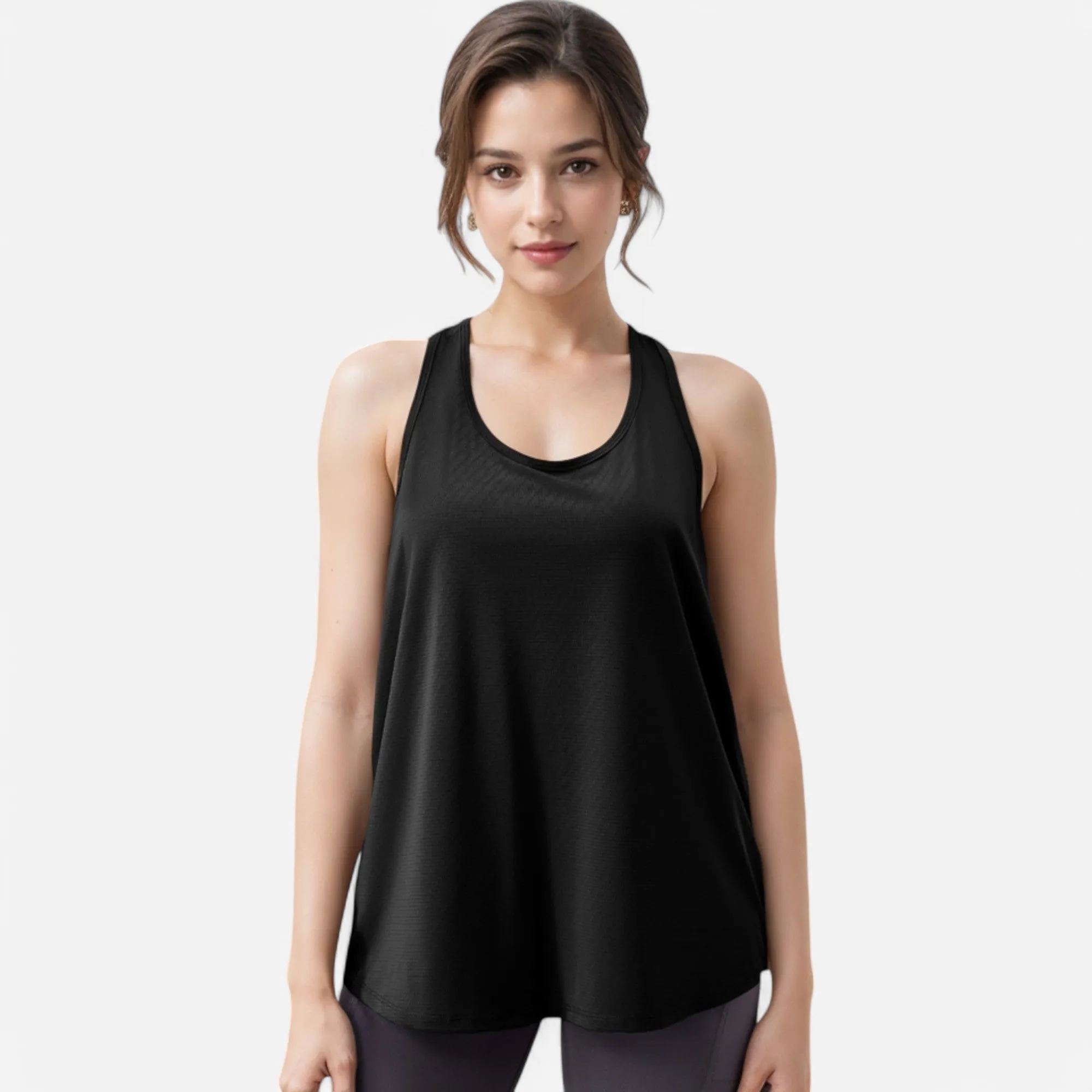 Anna-Kaci Women's Lightweight Racerback Tank Top with Textured Stripe Pattern sold by Anna-Kaci product image thumbnail 2