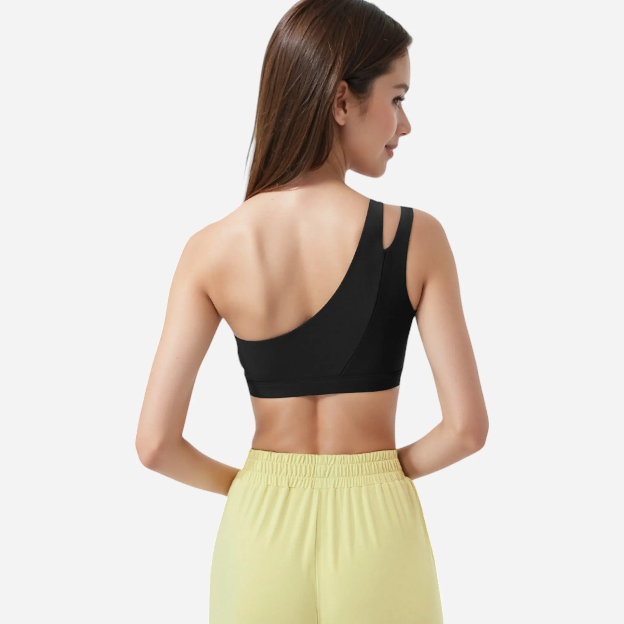 Anna-Kaci Women's One Shoulder Cut-Out Sports Bra with Asymmetrical Design sold by Anna-Kaci product image thumbnail 5