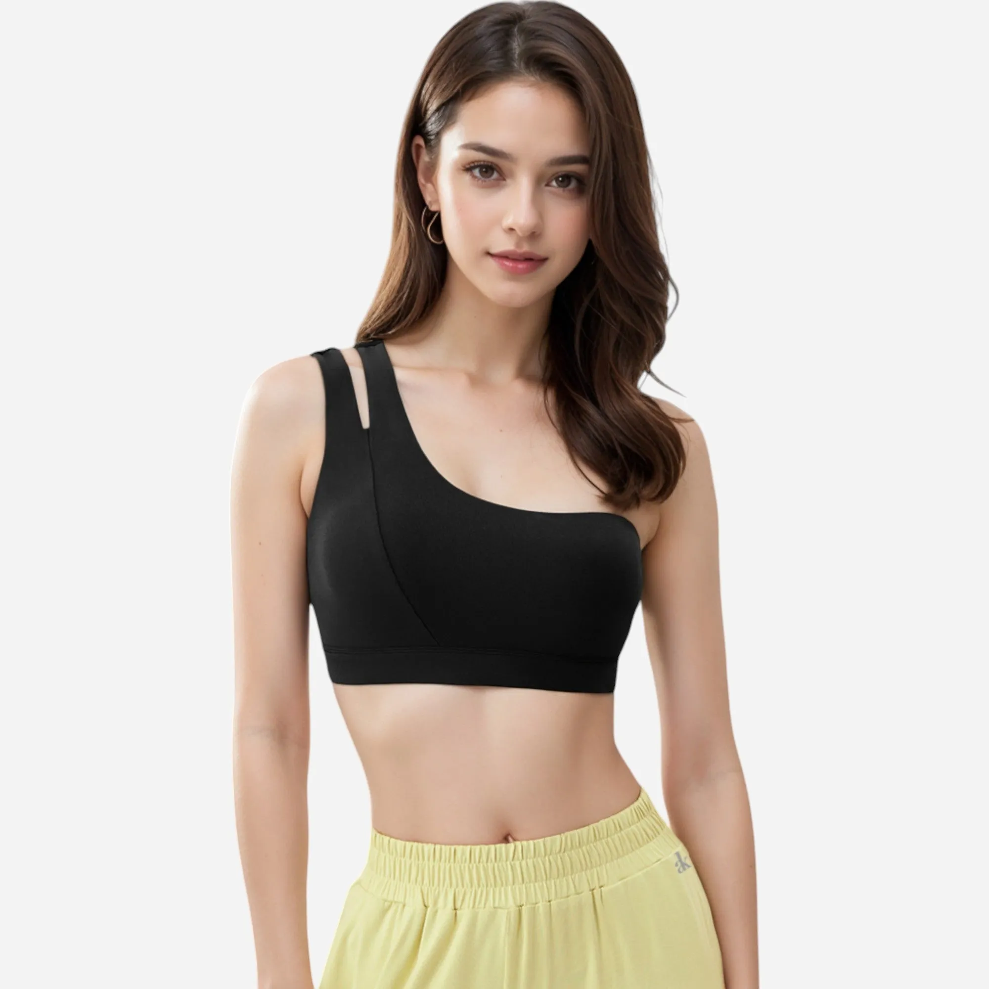 Anna-Kaci Women's One Shoulder Cut-Out Sports Bra with Asymmetrical Design sold by Anna-Kaci product image thumbnail 2
