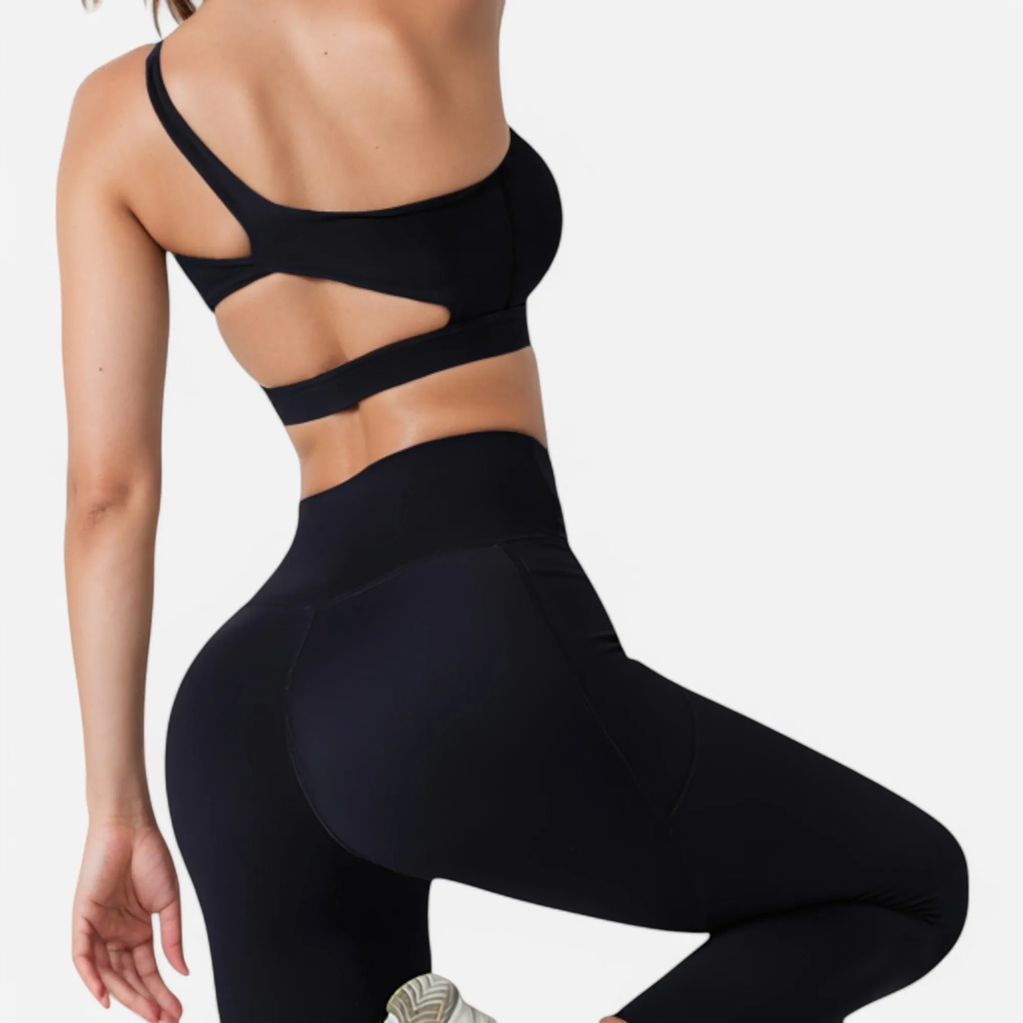 Anna-Kaci Women's One Shoulder Cutout Sports Bra sold by Anna-Kaci product image thumbnail 4