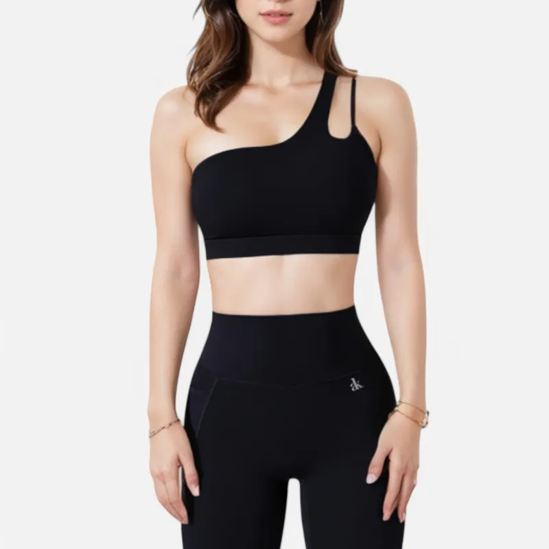Anna-Kaci Women's One Shoulder Cutout Sports Bra made by Anna-Kaci