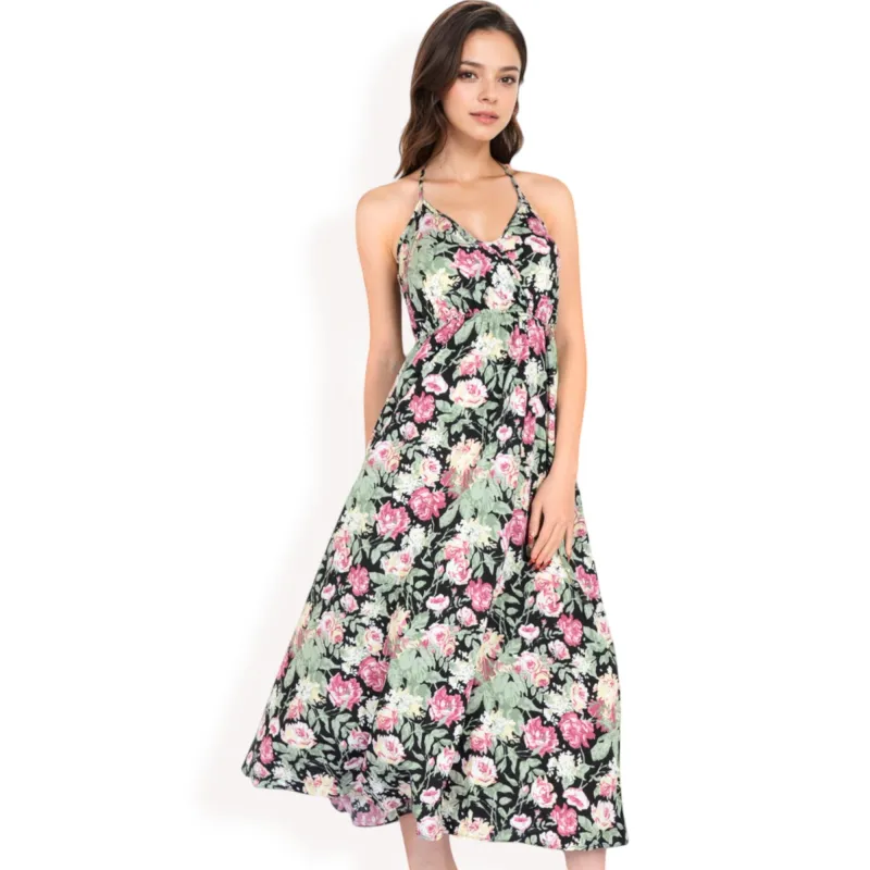Anna-Kaci Women's Floral Print Spaghetti Strap Maxi Dress with Flowy Silhouette sold by Anna-Kaci