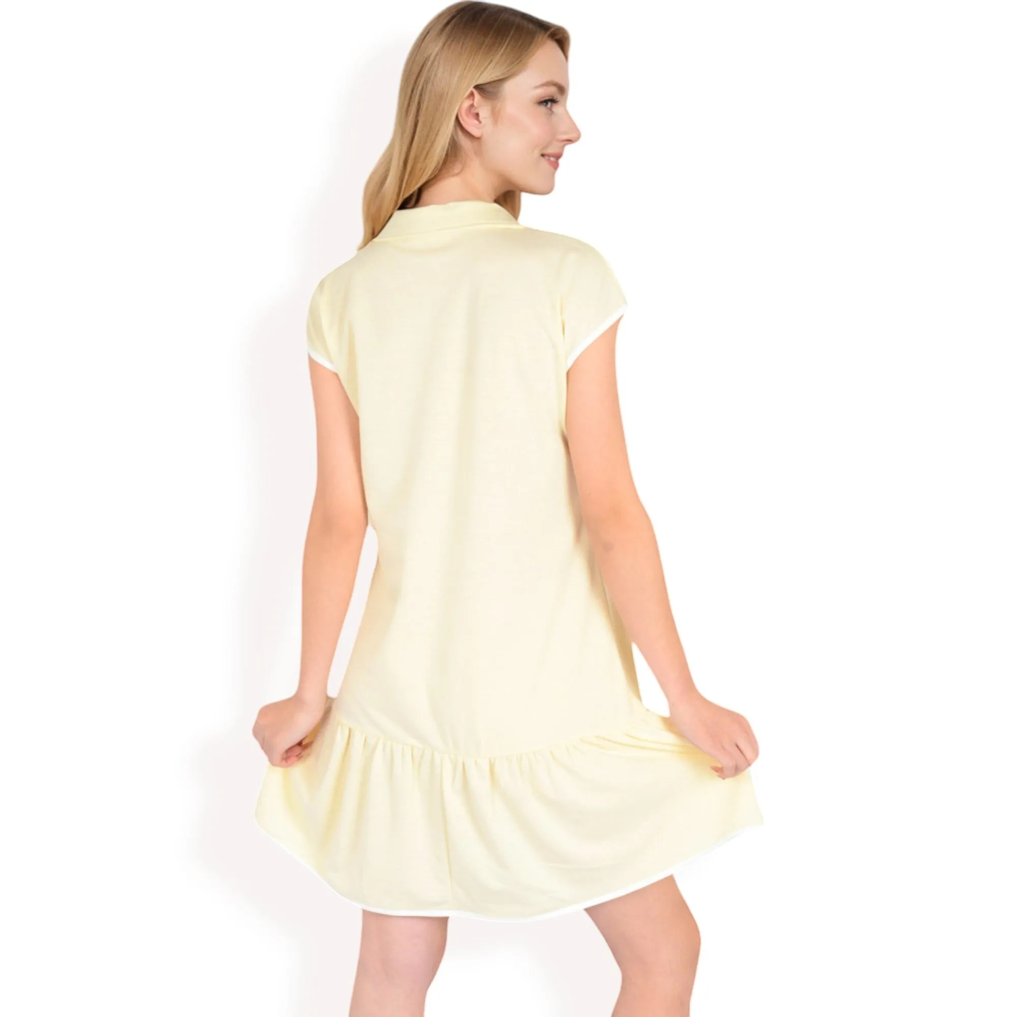 Anna-Kaci Women's Zip-Up Collared Dress with Ruffle Hem sold by Anna-Kaci product image thumbnail 5