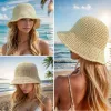 Anna-Kaci Crochet Raffia Bucket Hat Lightweight Foldable Wide Brim Sun Hat for Stylish Summer Protection sold by Anna-Kaci