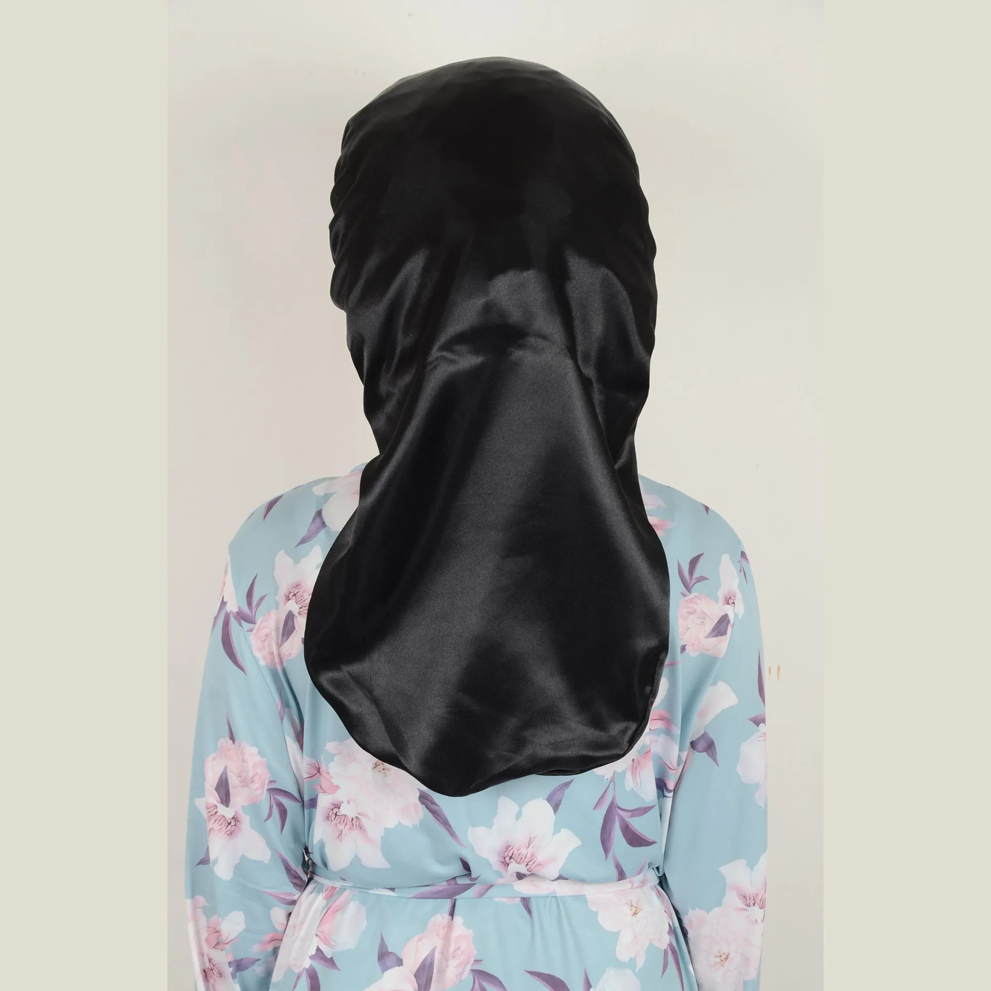 Anna-Kaci Satin Long Bonnet Sleep Cap with Stretch Turban Band for Hair Protection and Moisture Retention sold by Anna-Kaci product image thumbnail 5