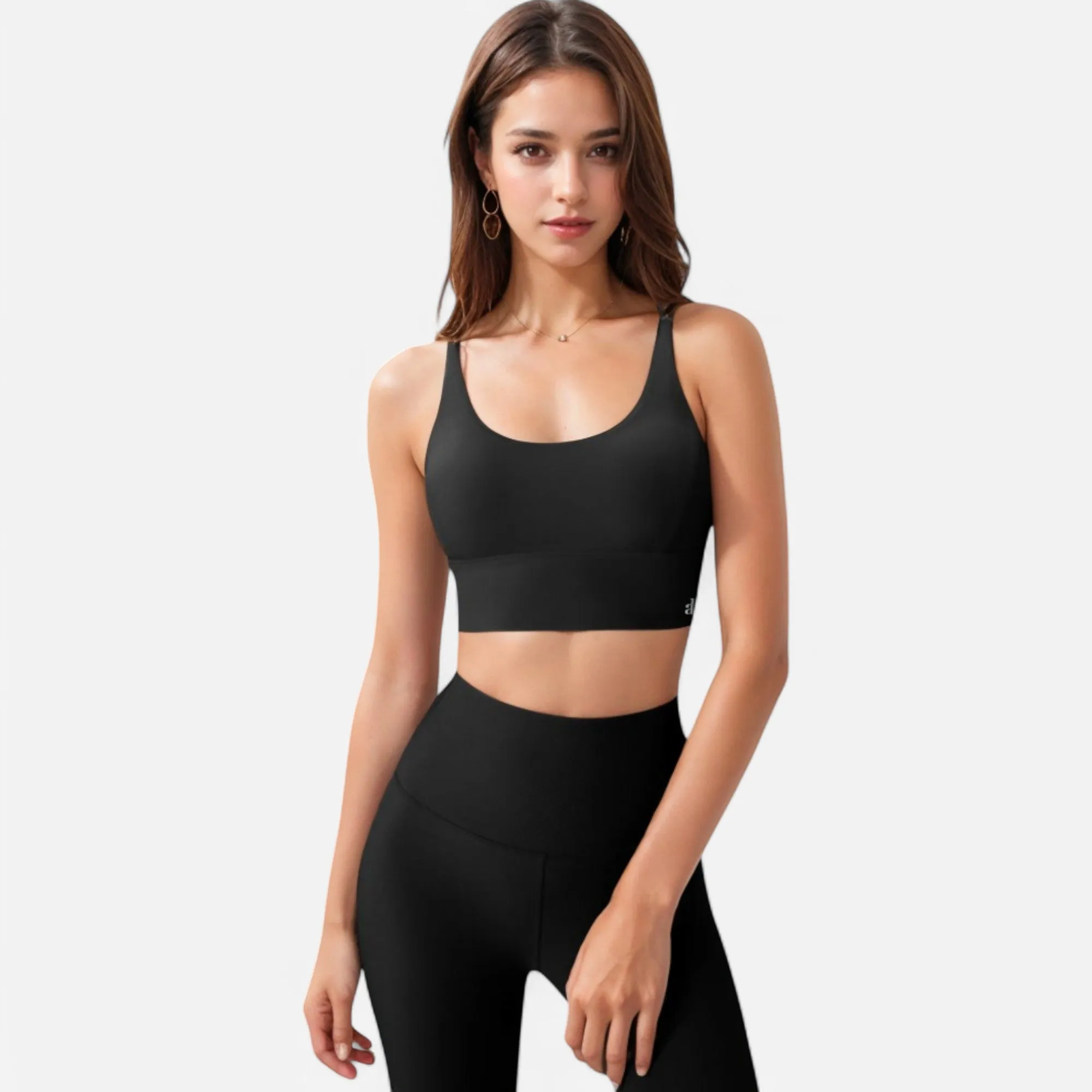 Anna-Kaci Women's Strappy Back Sports Bra with Contrast Detail and Scoop Neck sold by Anna-Kaci product image thumbnail 2