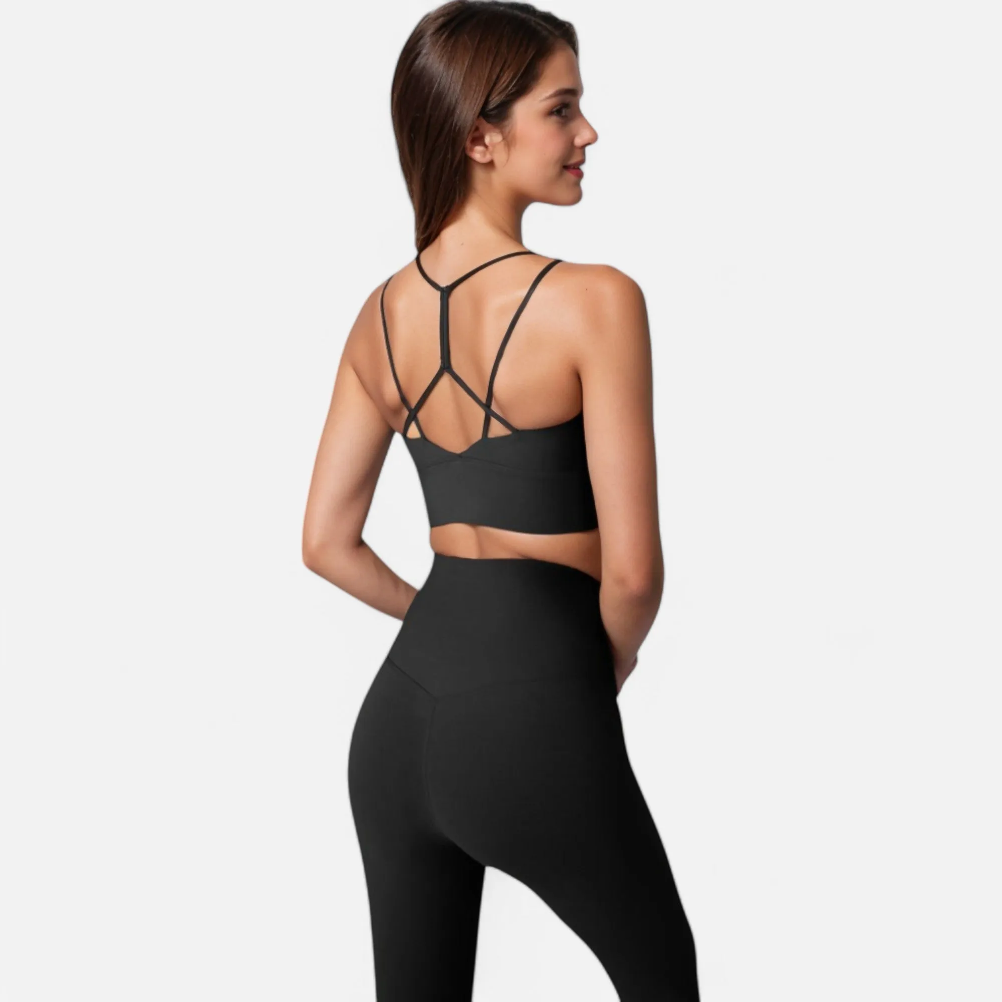 Anna-Kaci Women's Strappy Back Sports Bra with Contrast Detail and Scoop Neck sold by Anna-Kaci product image thumbnail 4