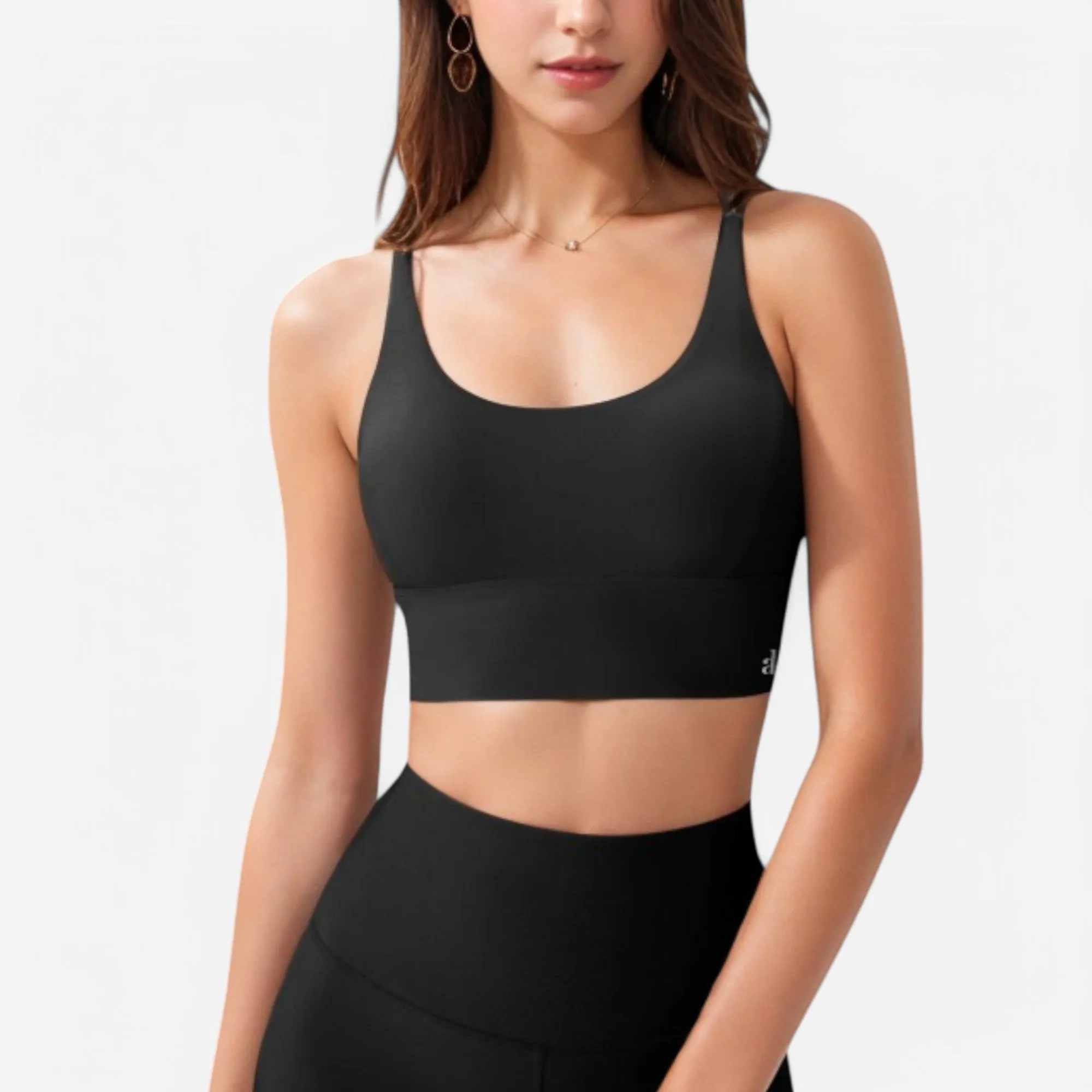 Anna-Kaci Women's Strappy Back Sports Bra with Contrast Detail and Scoop Neck sold by Anna-Kaci