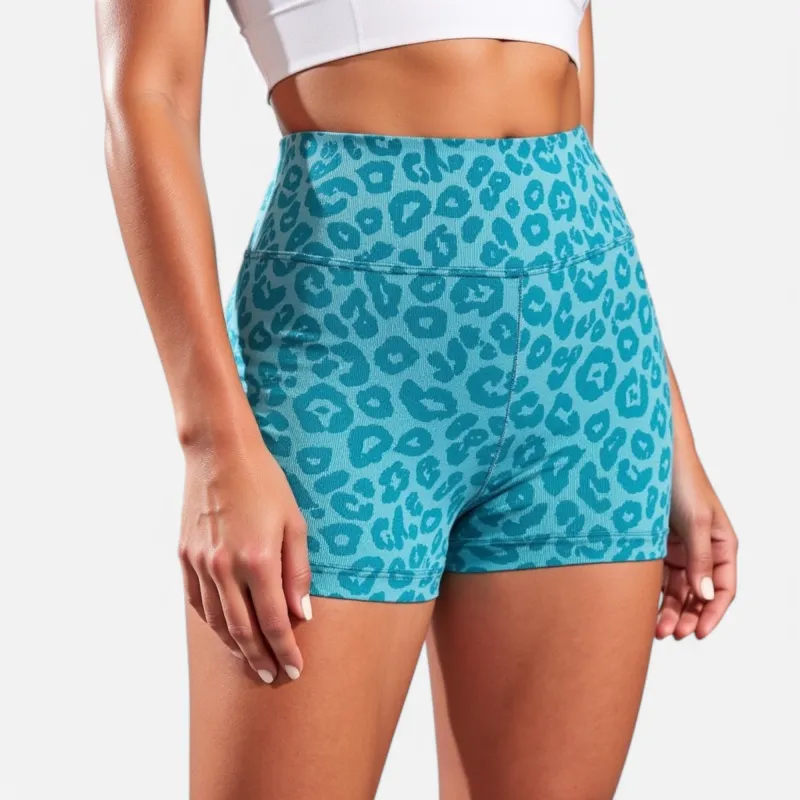 Anna-Kaci Active Women's Seamless Leopard Print Biker Shorts with High Waist and Scrunch Detail sold by Anna-Kaci