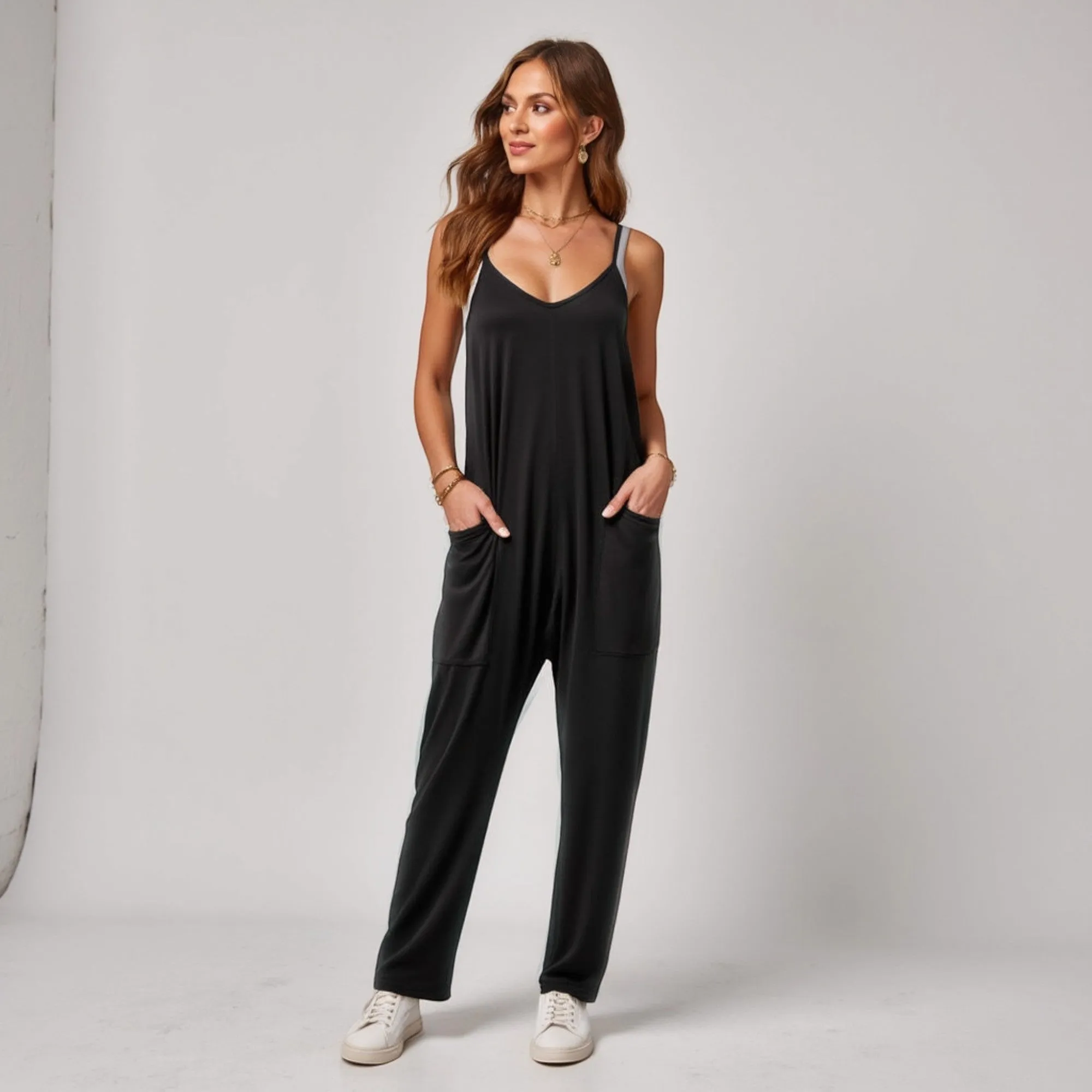 Anna-Kaci Women's Loose Fit Overalls with Adjustable Straps and Side Pockets sold by Anna-Kaci product image thumbnail 4