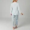Anna-Kaci Lounge Women's Long Sleeve Button Up Pajama Set with Ruffle Trim and Front Patch Pockets sold by Anna-Kaci