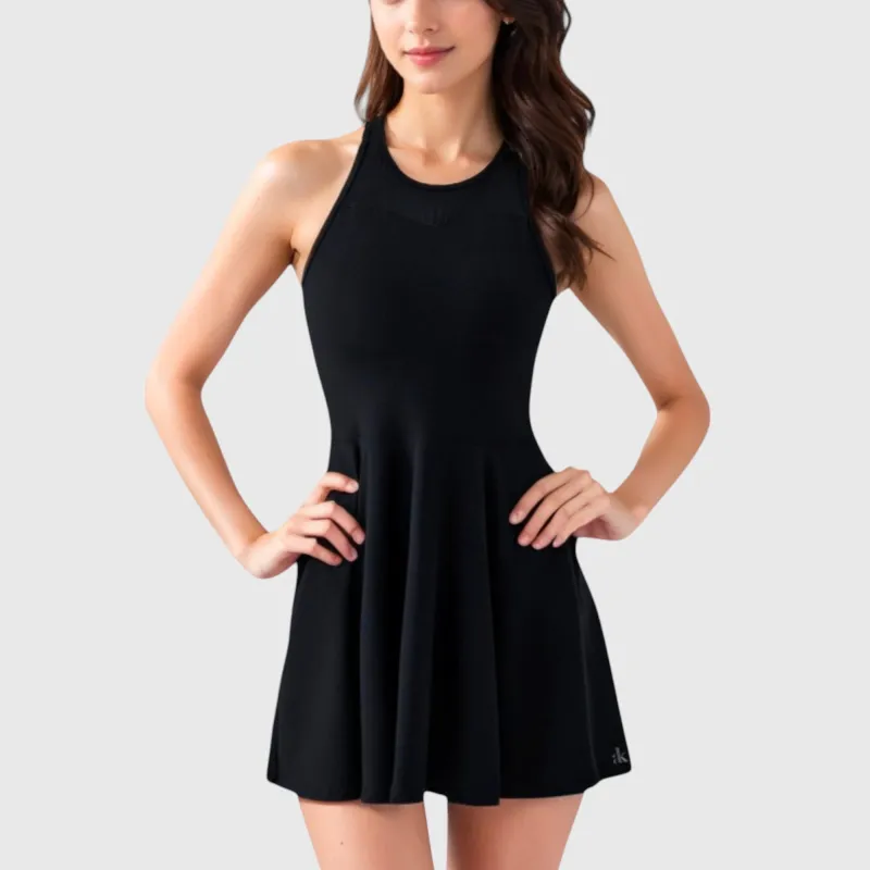 Anna-Kaci Women's High Neck Flowy Athletic Dress with Built-In Shorts sold by Anna-Kaci