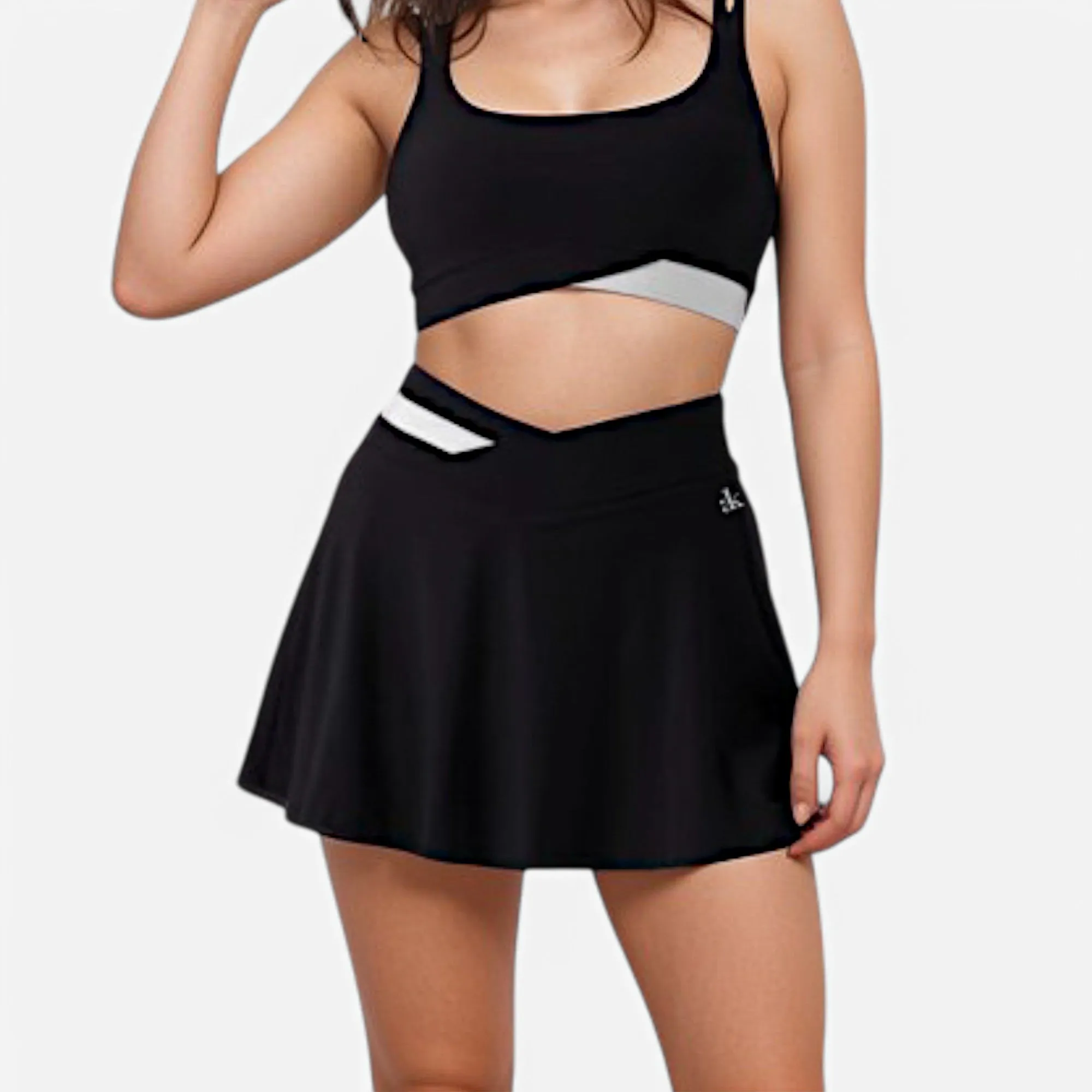 Anna-Kaci Active Women's Athletic Skort with Contrast Waistband and Flowing A-Line Design sold by Anna-Kaci