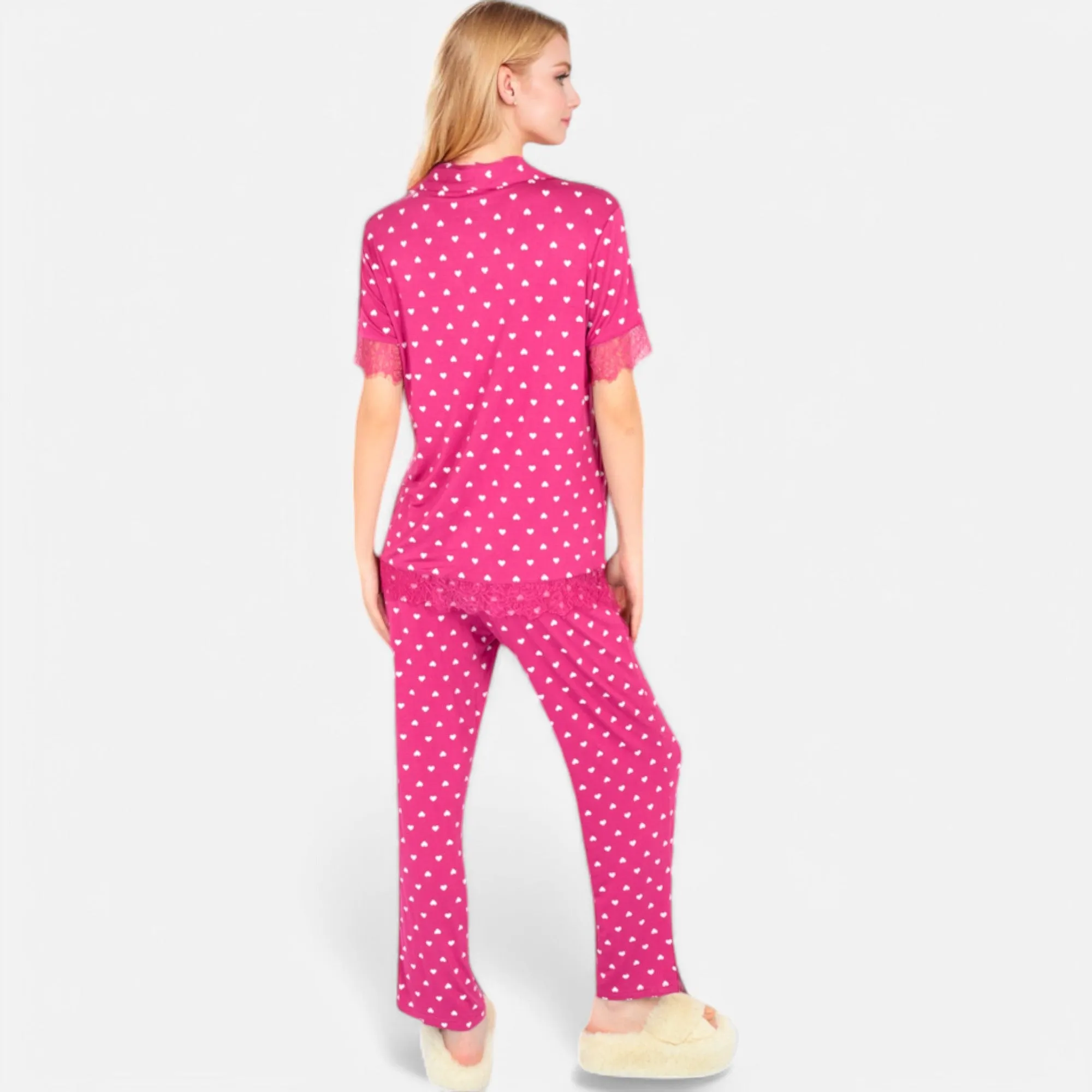 Anna-Kaci Lounge Women's Polka Dot Short Sleeve Button-Up Pajama Set with Pocket Detail sold by Anna-Kaci product image thumbnail 5
