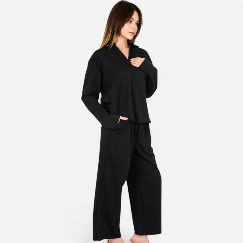 Anna-Kaci Women's Relaxed Fit Pullover and Wide Leg Lounge Pants Set sold by Anna-Kaci