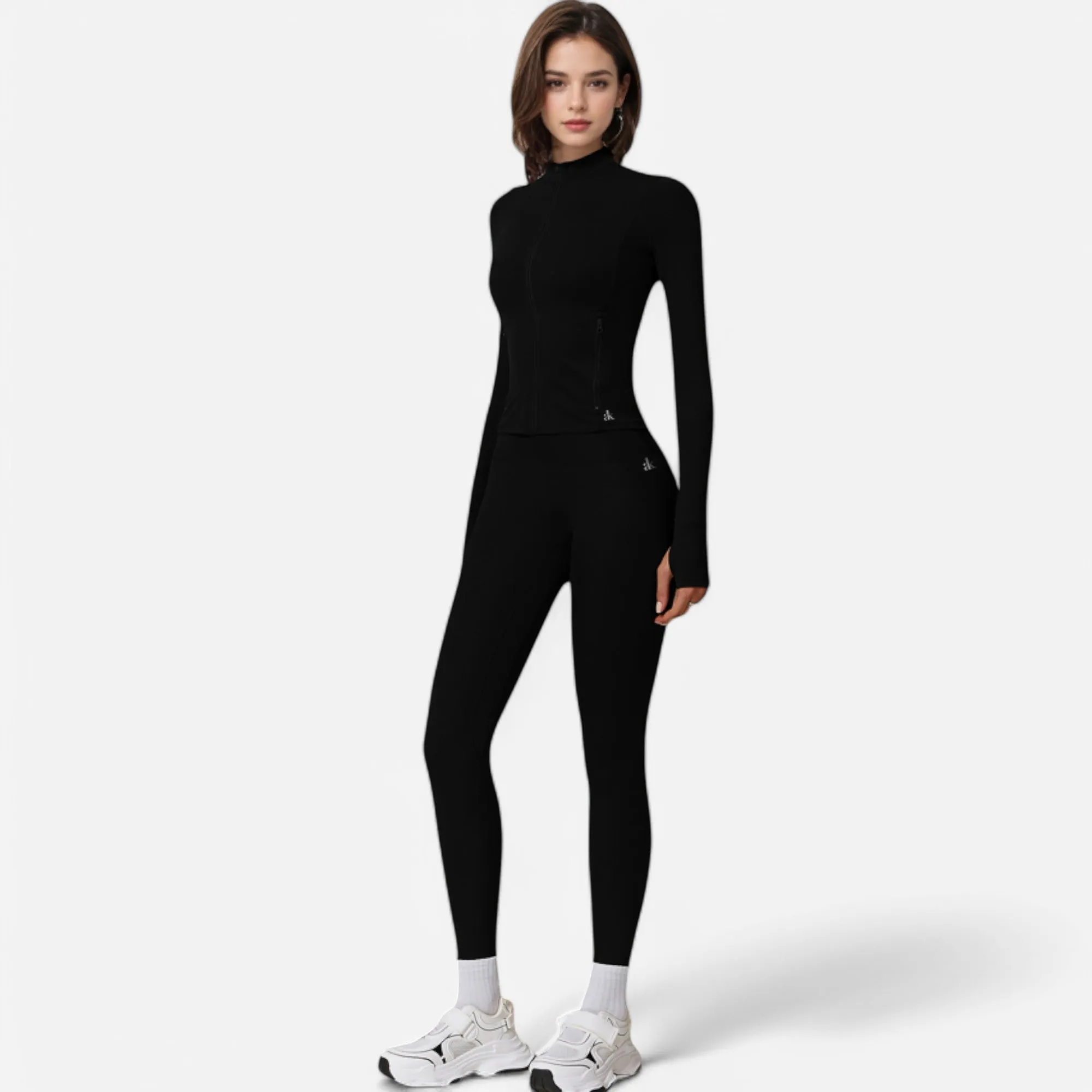 Anna-Kaci Active Women's Long Sleeve Fitted Zip-Up Jacket with High Collar and Thumbhole Cuffs sold by Anna-Kaci product image thumbnail 3