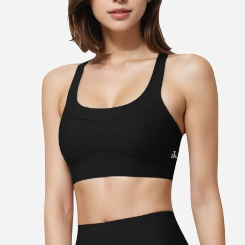 Anna-Kaci Active Women's Seamless Ribbed Sports Bra with Scoop Neck and Wide Straps sold by Anna-Kaci